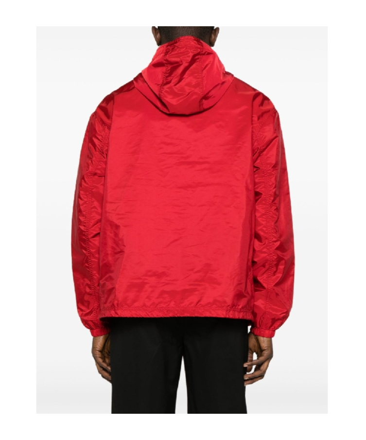 Prada Enamel Logo Windbreaker Jacket In Red