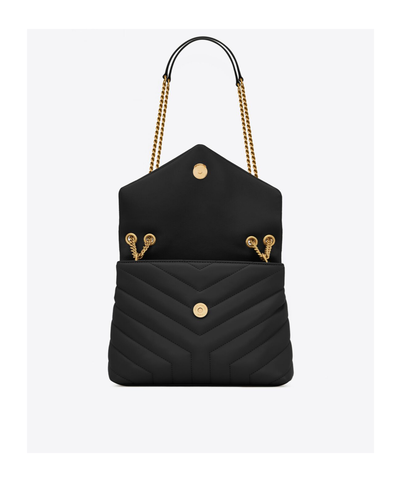 Saint Laurent Loulou Matelassé Small Shoulder Bag In Black