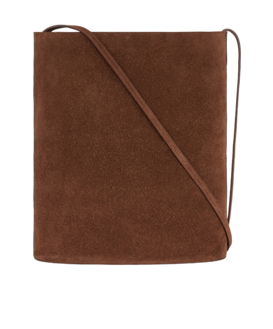 Celine Triomphe Embossed Bucket Shoulder Bag In Brown