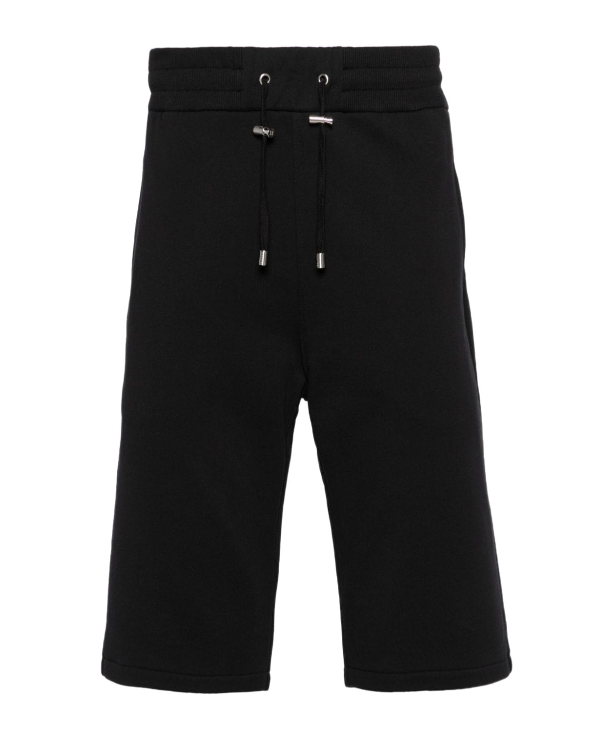 BALMAIN COTTON SHORTS WITH FLOCKED BALMAIN PARIS LOGO 