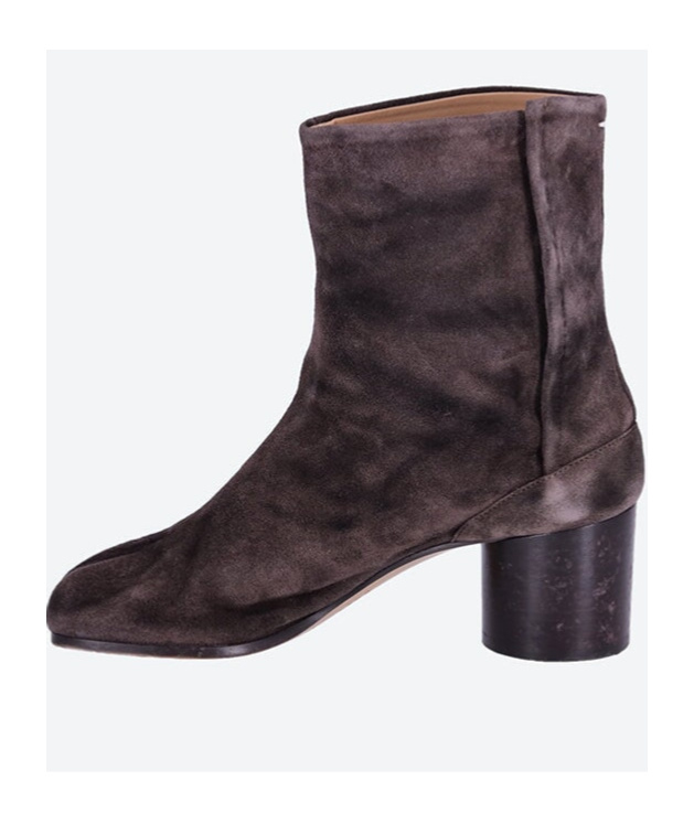 Maison Margiela Ankle Block Heel Round Toe Boots In Black
