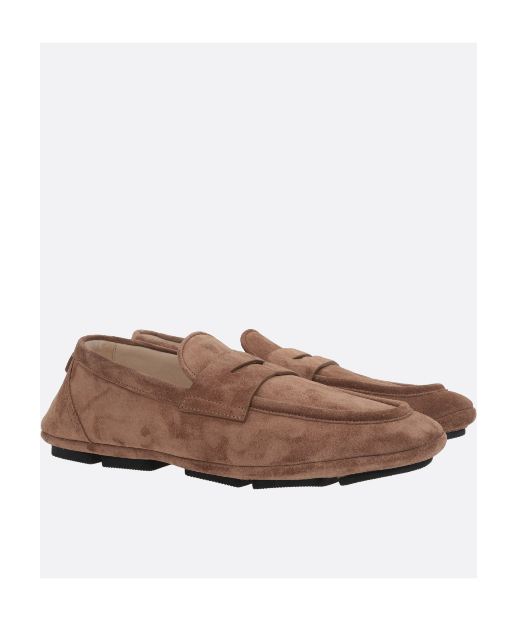 Dolce & Gabbana Calf Suede Driver Shoe In Brown