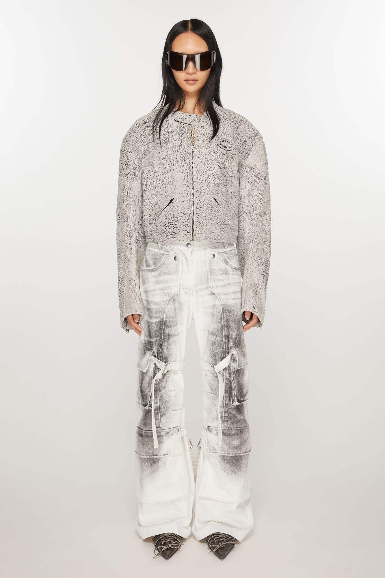 Acne Studios Loose-fit Jeans In White/black