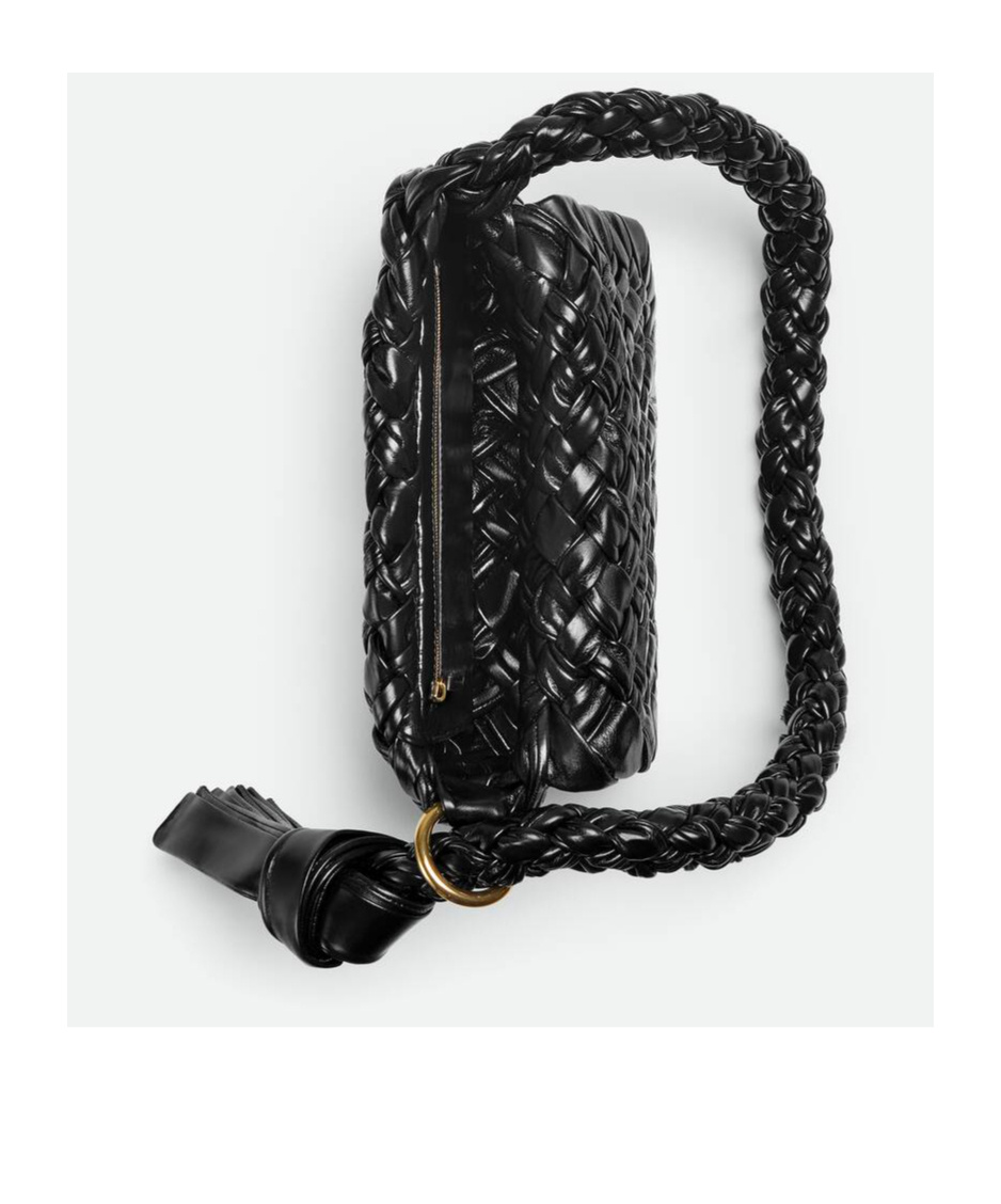 Bottega Veneta Black-m Brass Kalimero Tassel Leather Shoulder Bag In Black