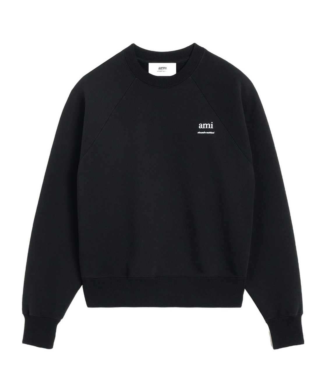 Ami Alexandre Mattiussi Black Crewneck Sweatshirt With Logo Lettering Detail On The Front And Adc Logo Embroidery On The Rea In Black