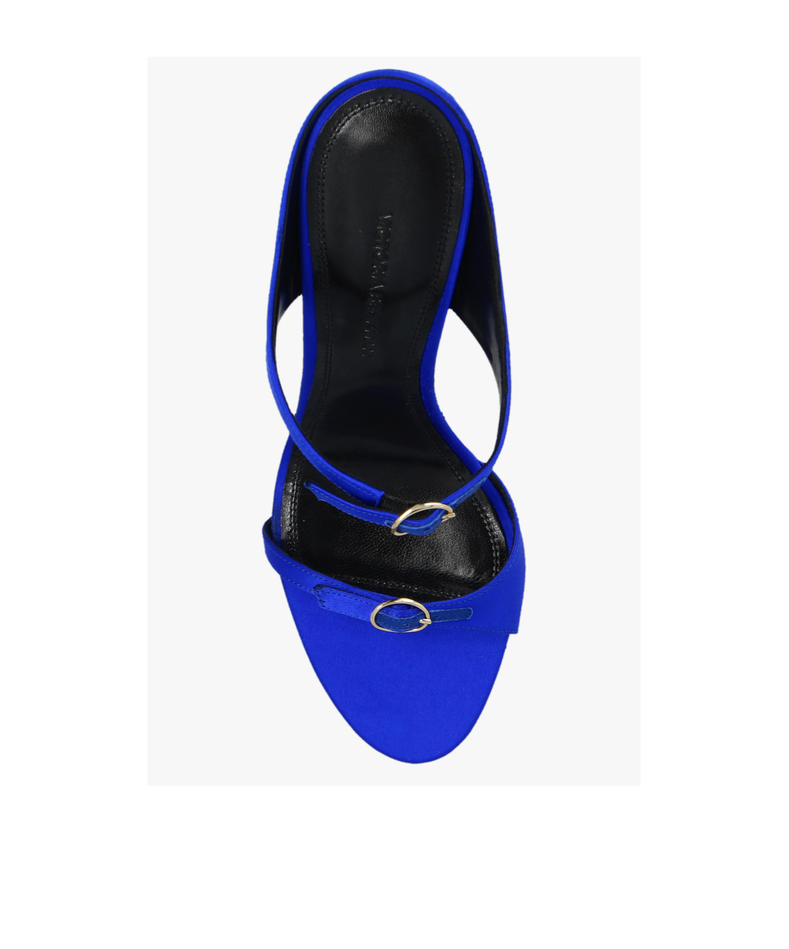 Victoria Beckham Double-strap Satin Mules In Blue