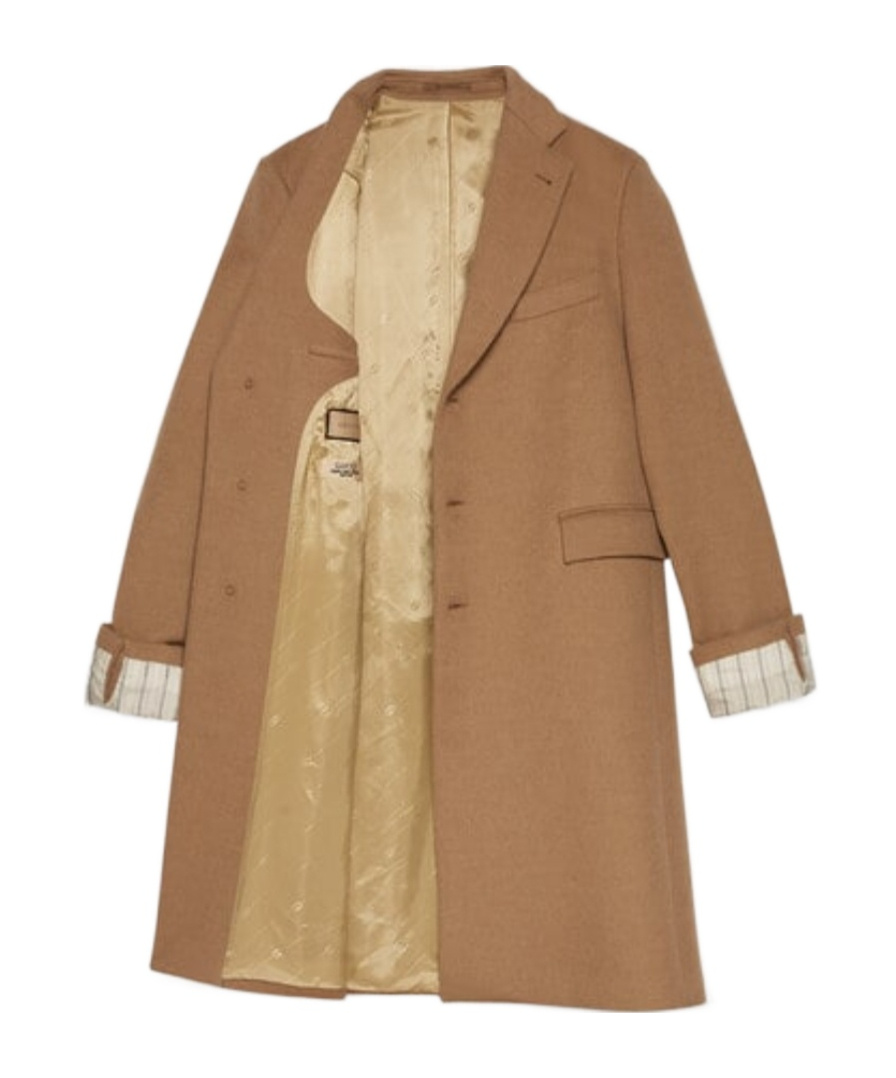 Gucci Single-breasted Camel Hair Coat In Brown