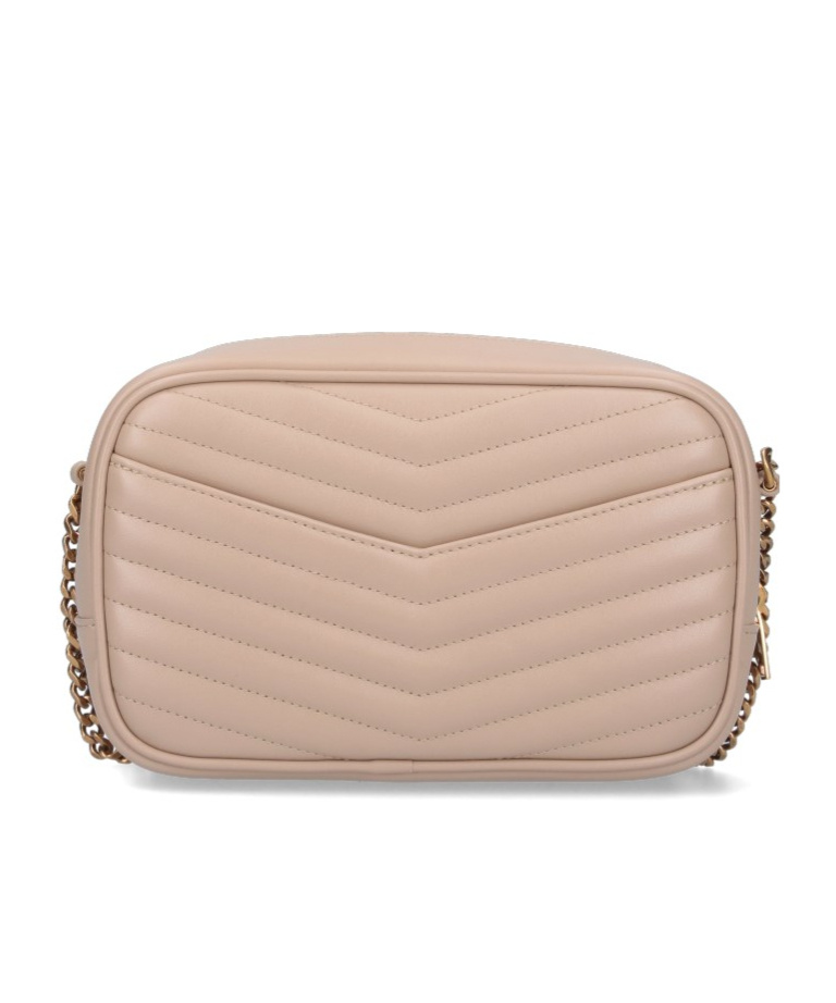 Saint Laurent Mini Lou Quilted Leather Crossbody Bag In Nude