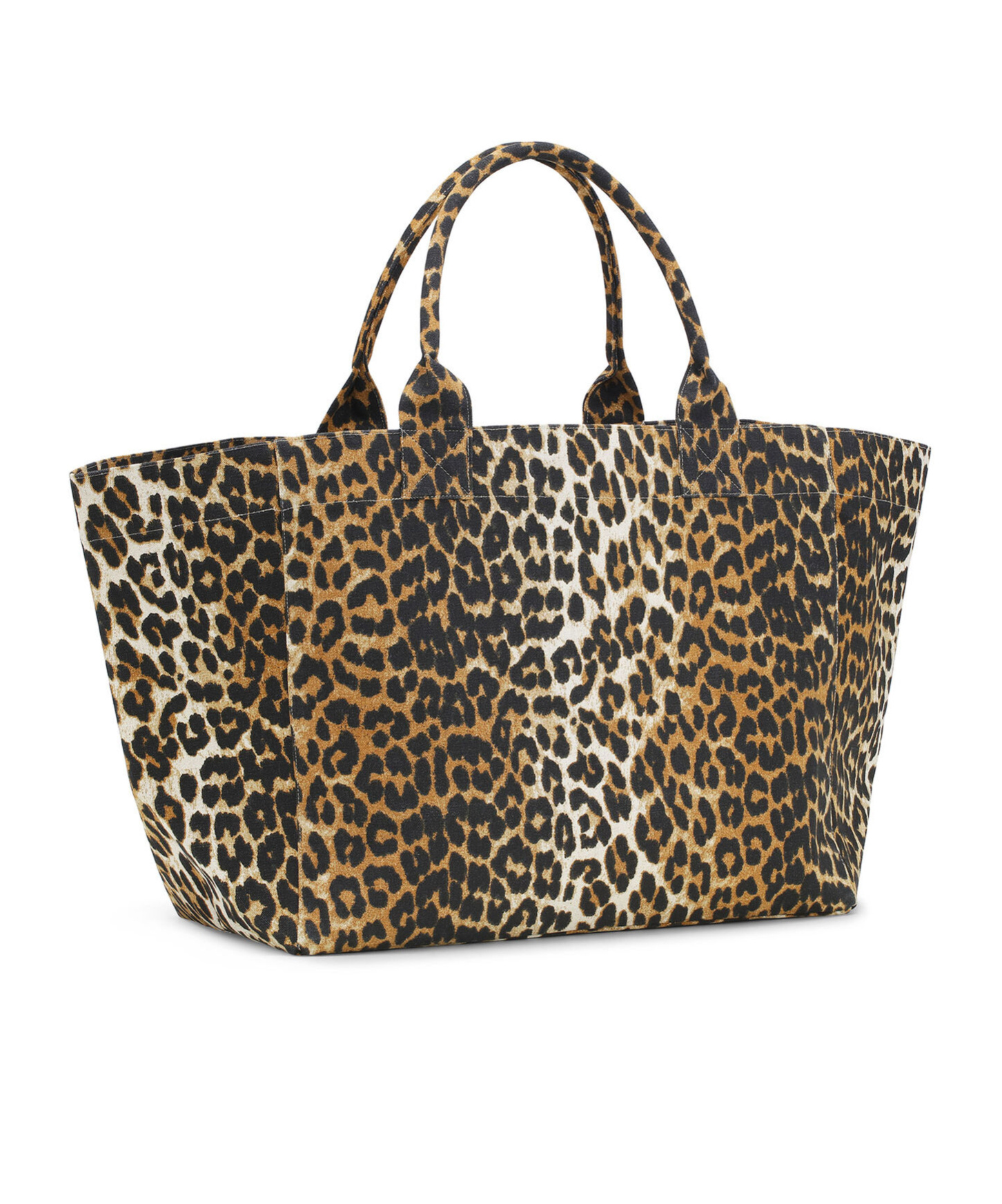 Ganni Oversized Canvas Tote Bag In Black