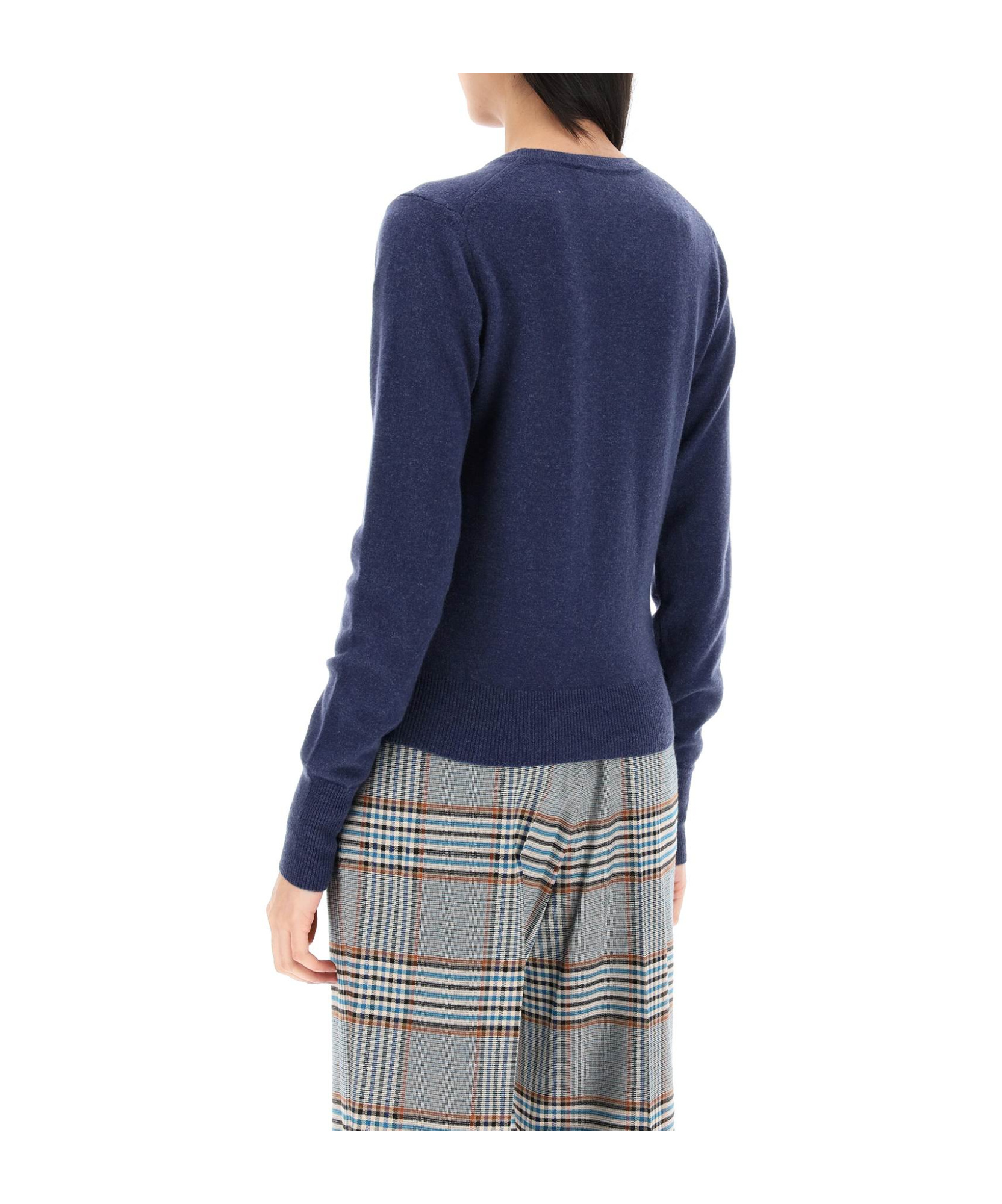 Vivienne Westwood Bea Cardigan With Logo Embroidery In Blue