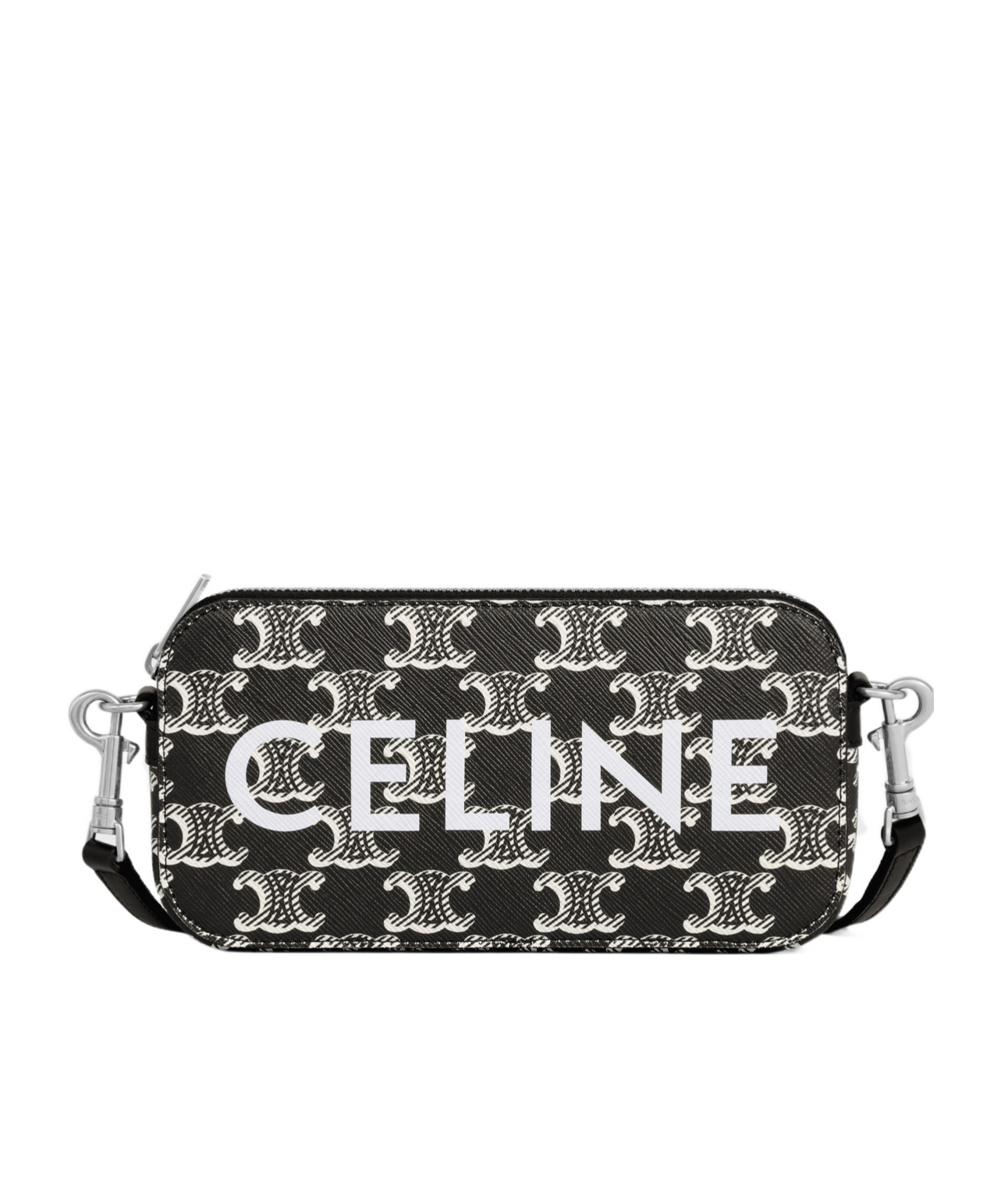 Celine Triomphe Logo Cross-body Bag In Black