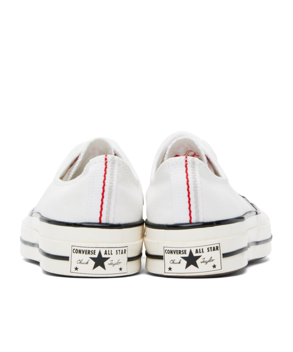Converse Logo Embroidered Low Upper Board Shoes In White