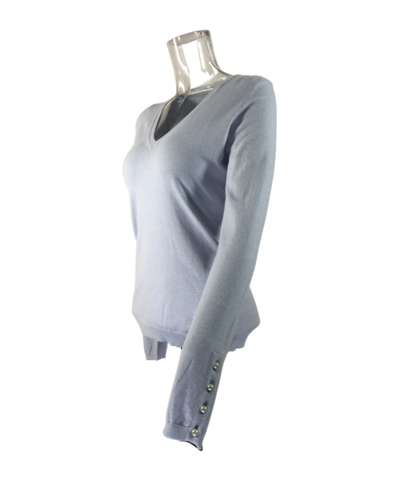Armani Jeans V-neck Long-sleeved Sweater In Gray
