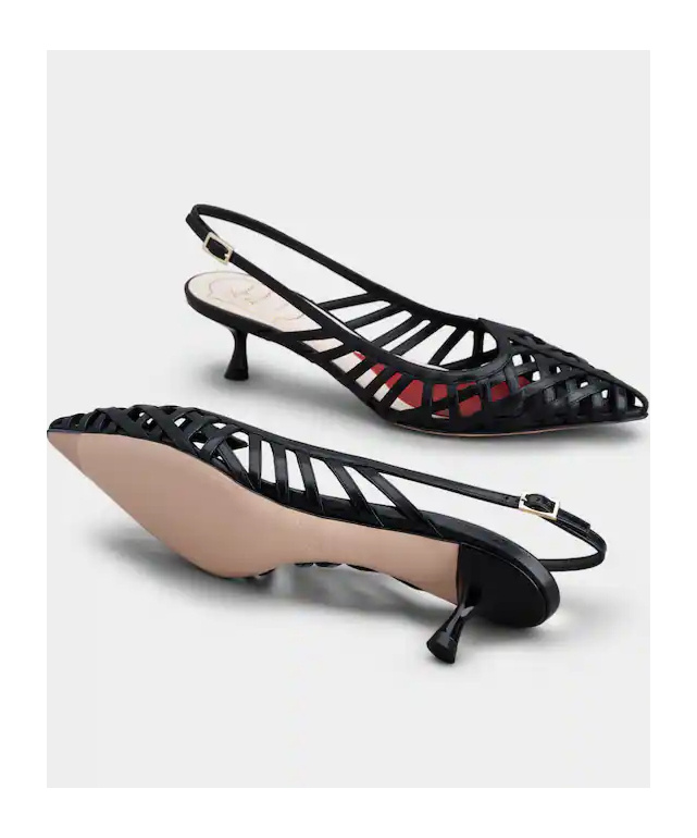 Roger Vivier Weave High Heels With Bare Heels In Black