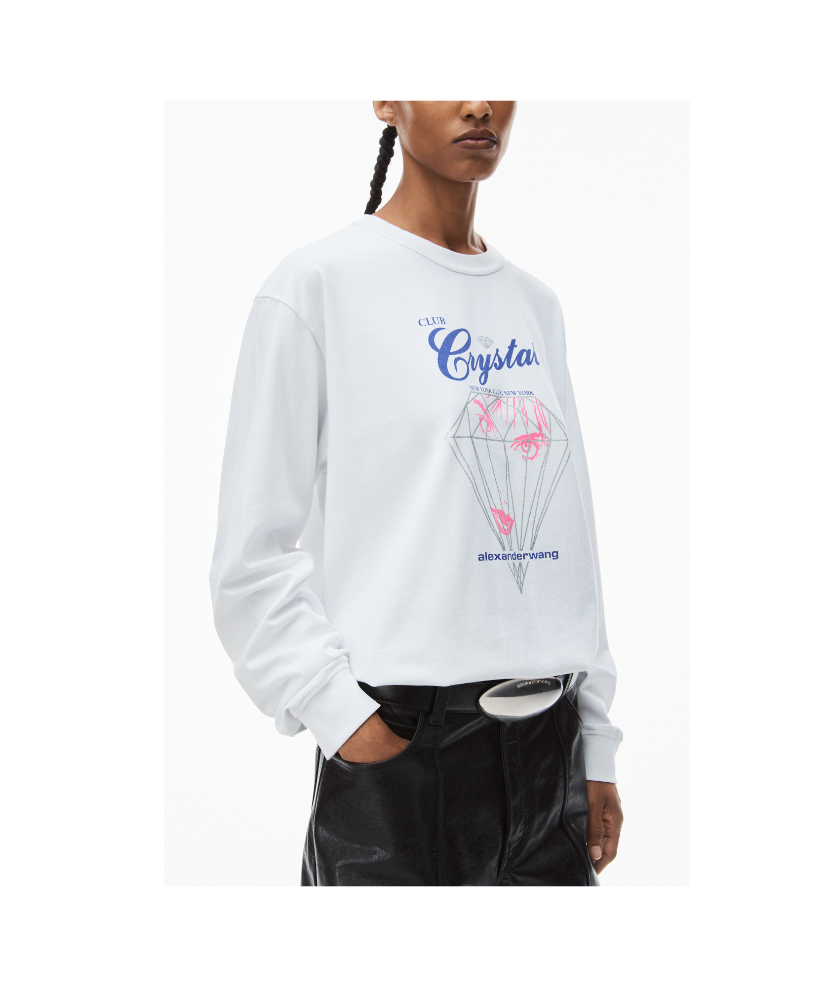 Alexander Wang Oberteil Aus Baumwoll-jersey Mit Print In White