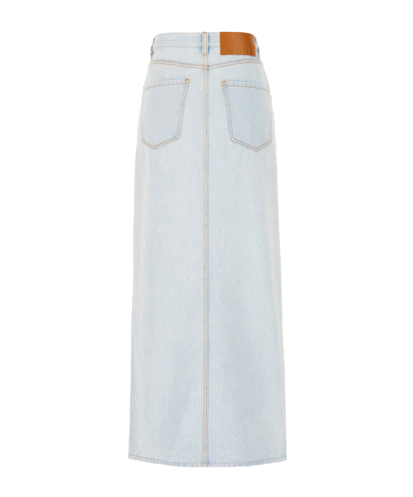 Msgm Distressed Maxi Skirt In White