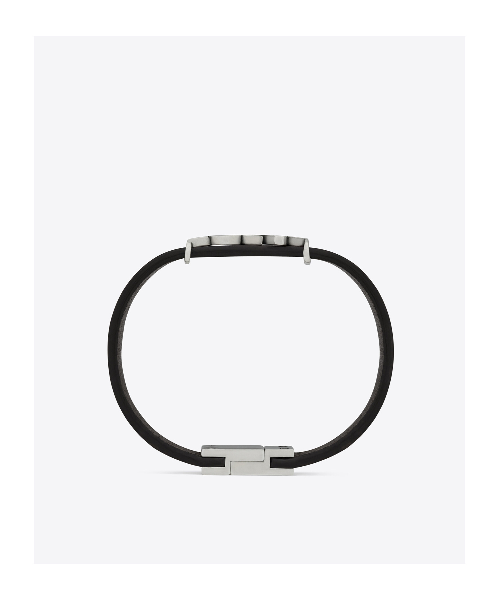Saint Laurent Cassandre Bracelet In Leather In Black
