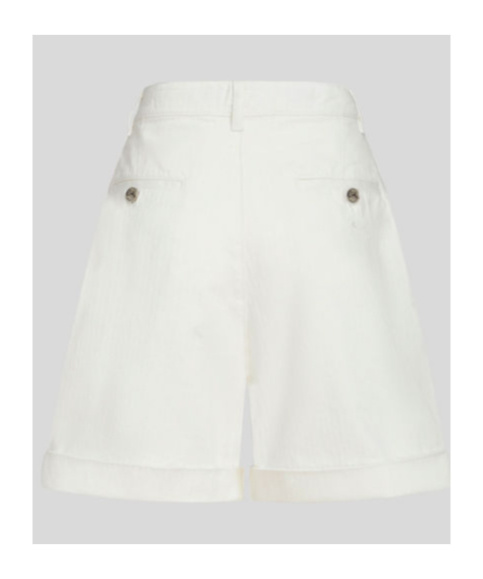 Etro High-waisted Tailored Shorts With Button-up Front In White