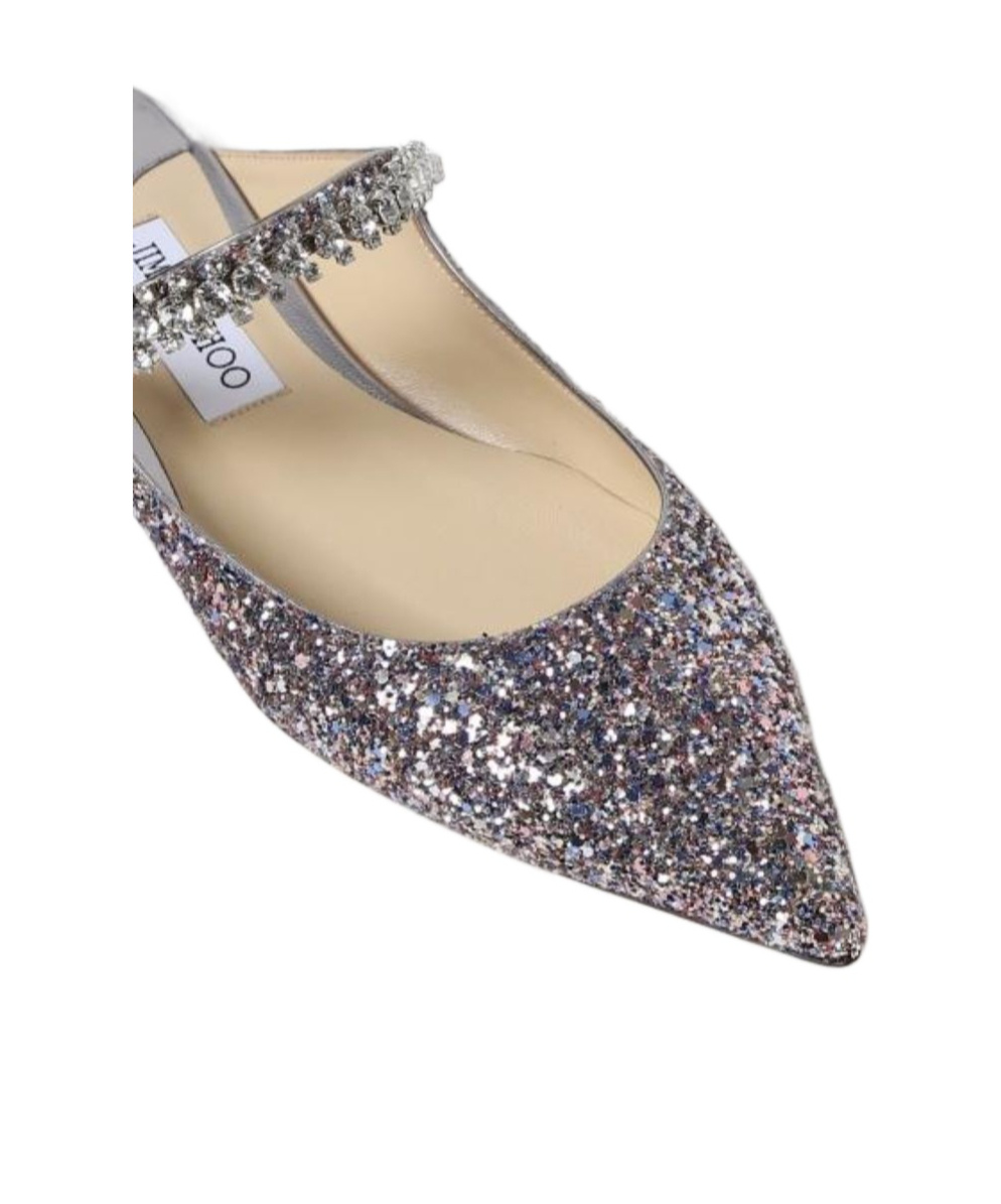 Jimmy Choo Bing Sequin-embellished Ballerina Shoes In Gray