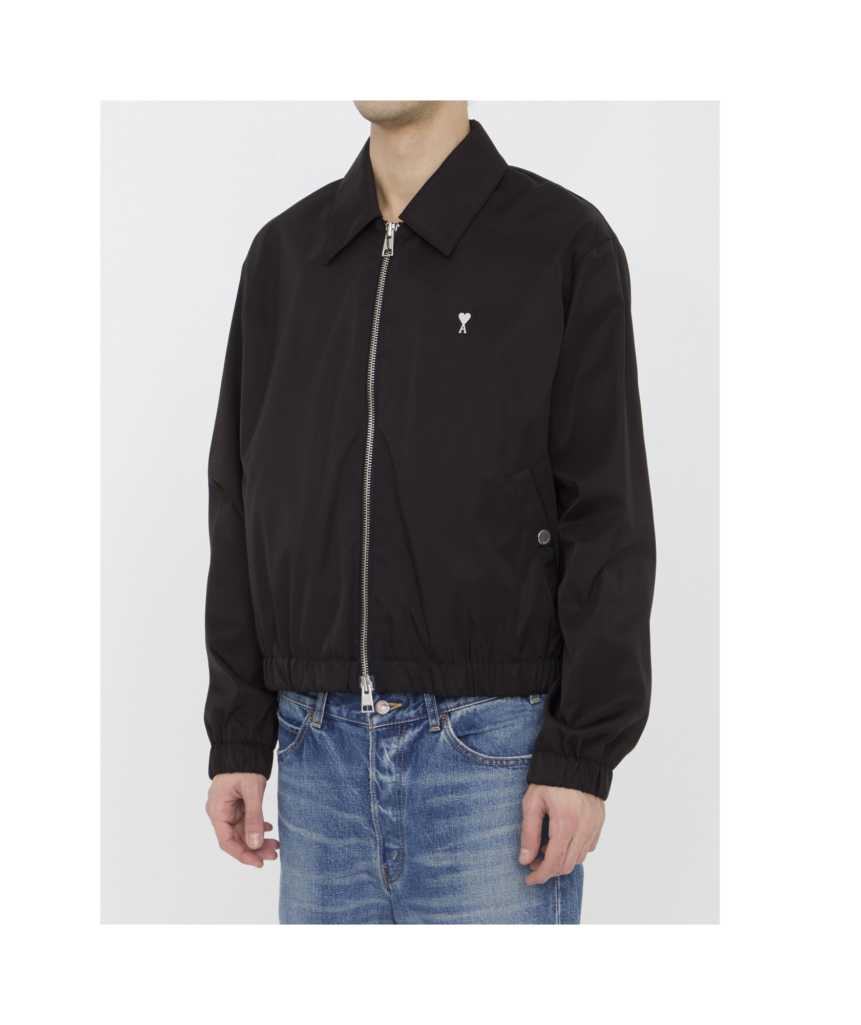 Ami Alexandre Mattiussi Ami Paris Long-sleeved Zipped Jacket In Black