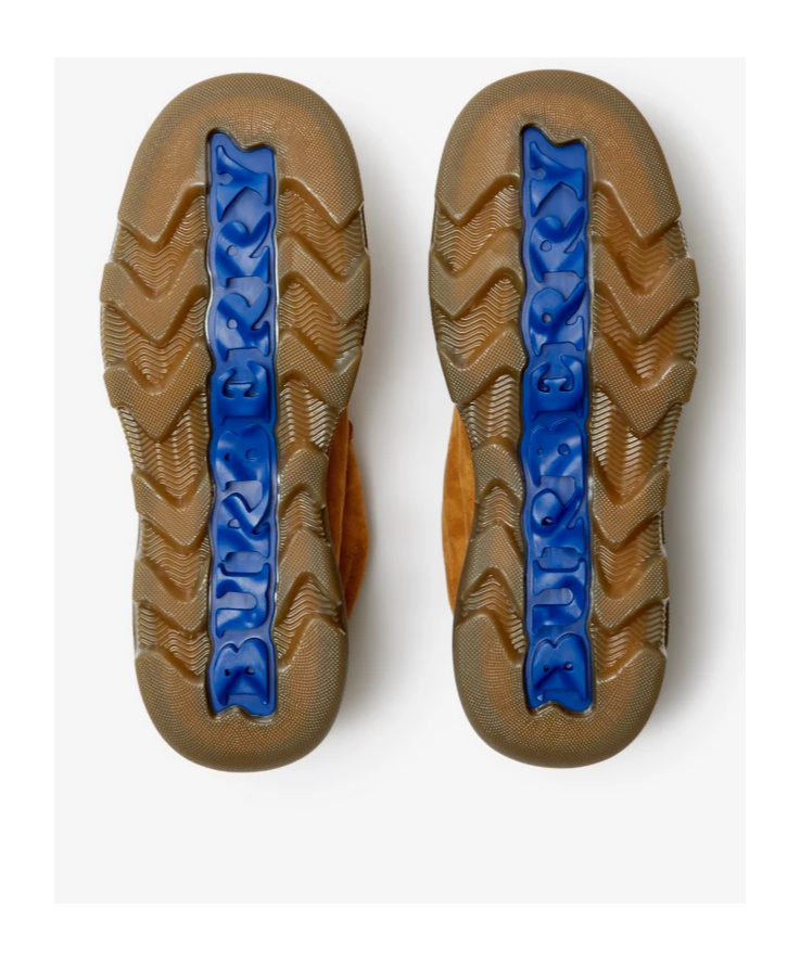 Burberry Suede Wallabee Shoes With Rubber Sole In Brown