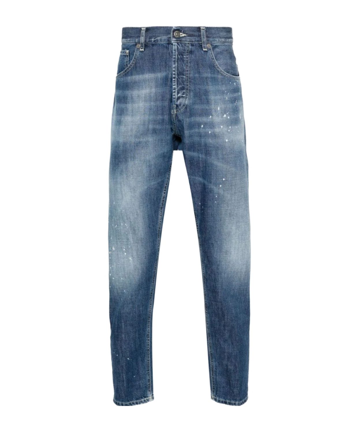 Dondup Distressed Five-pocket Jeans Belt Loops In Blue