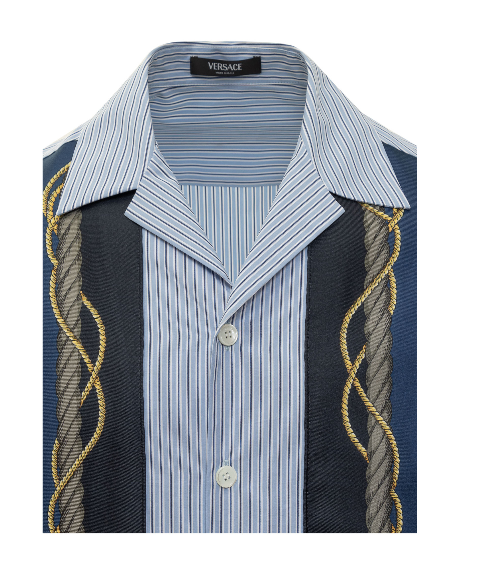 Versace Nautical-print Striped Shirt In Multicolor