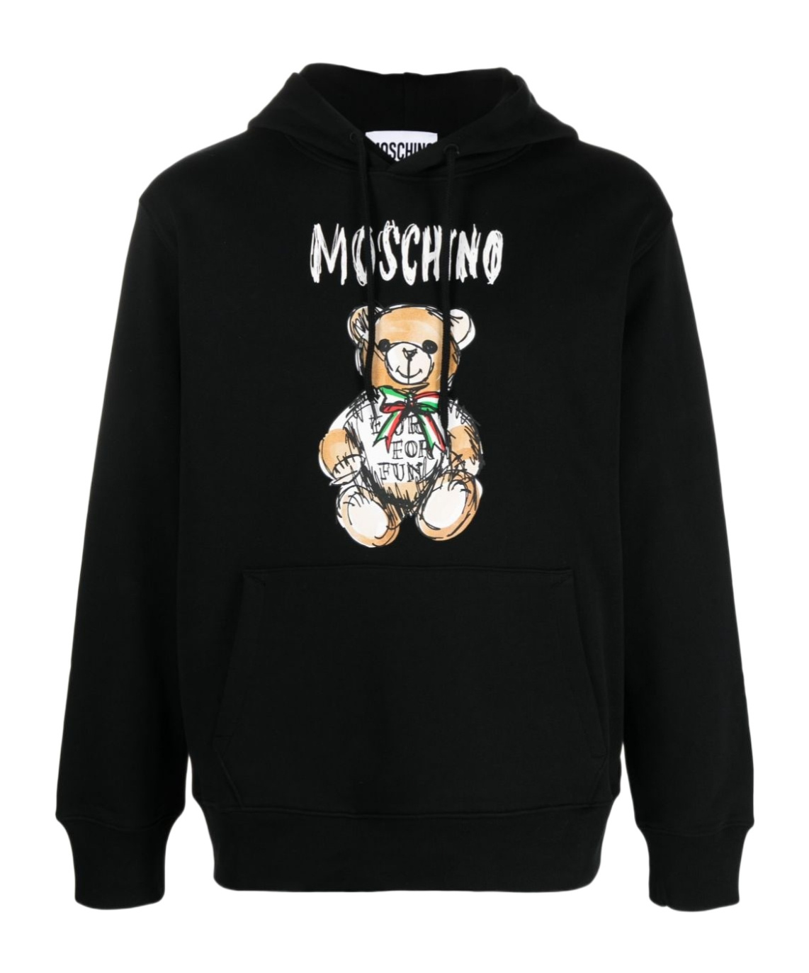 Moschino "drawn Teddy Bear" Sweatshirt In Black