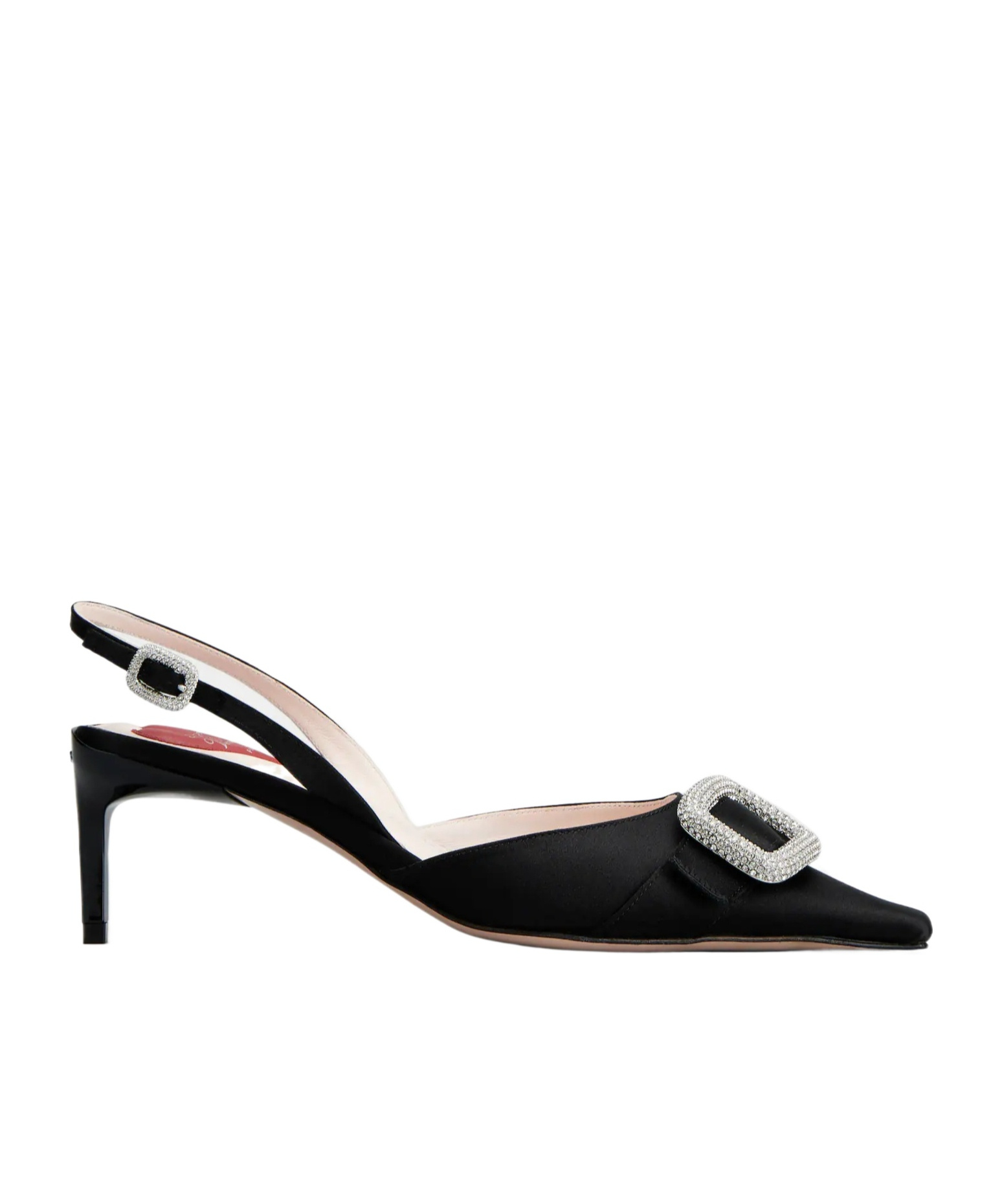 Roger Vivier 55mm Dorsay Satin Slingback Pumps In Black