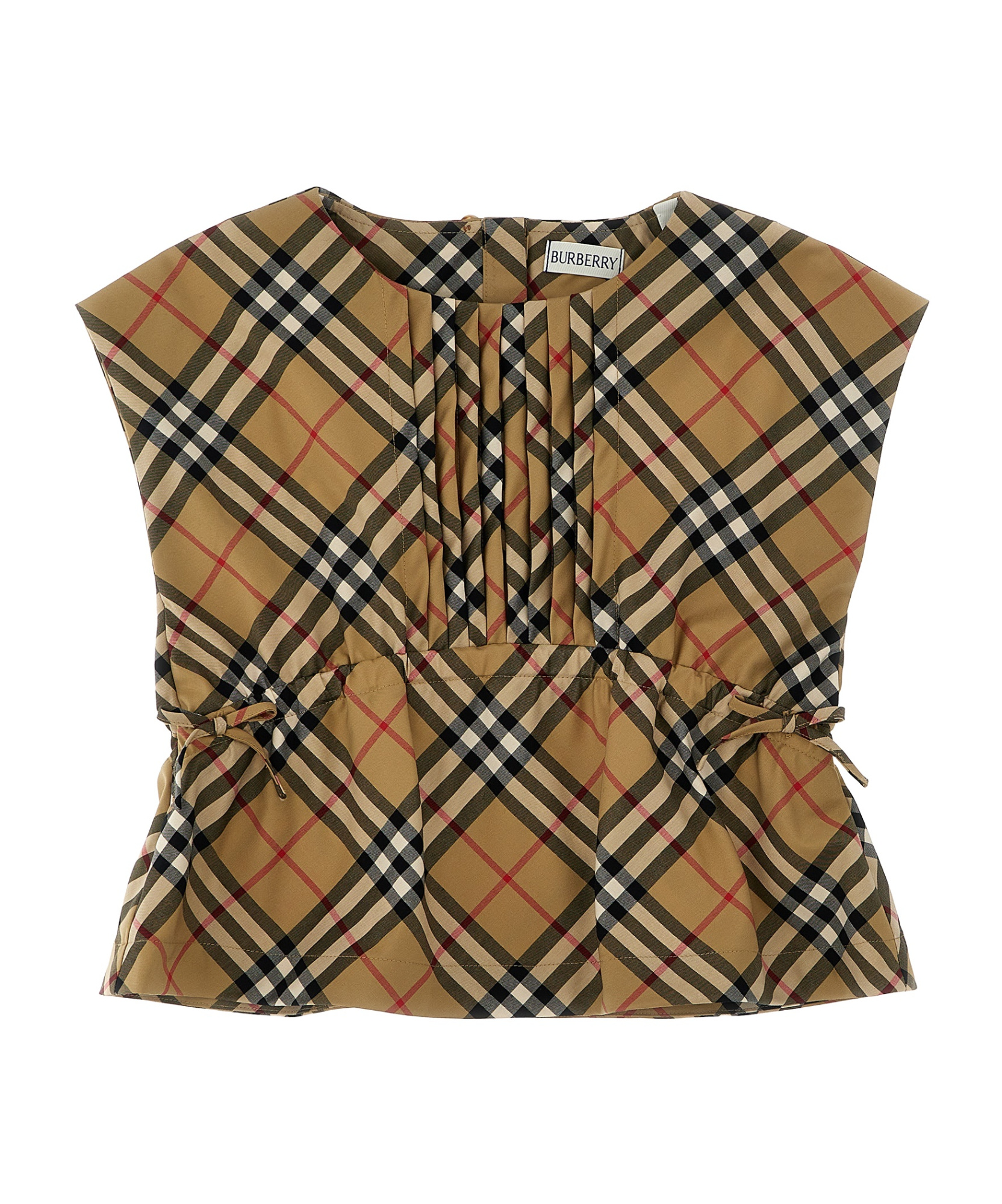 Burberry Vintage Check Pintuck Blouse In Brown