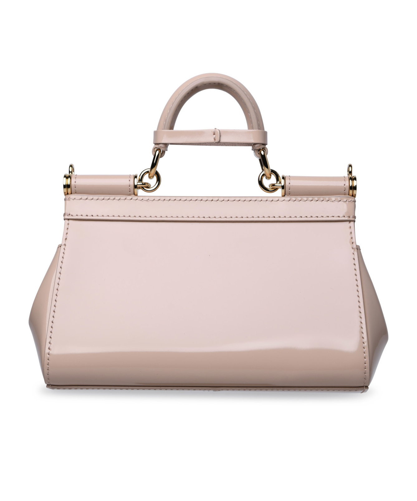 Dolce & Gabbana Small Sicily Leather Shoulder Bag In Nude