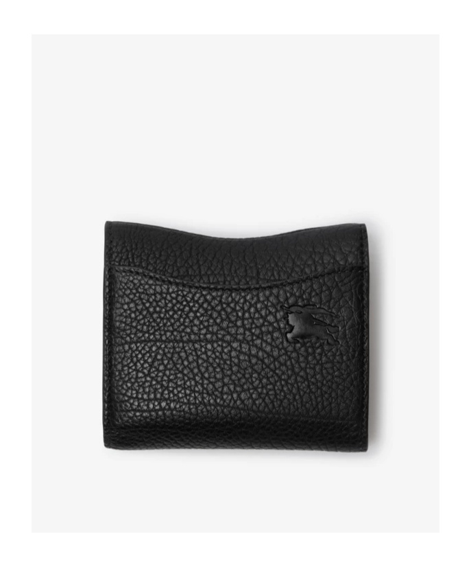 Burberry Rocking Horse Leather Compact Wallet In Black In Black