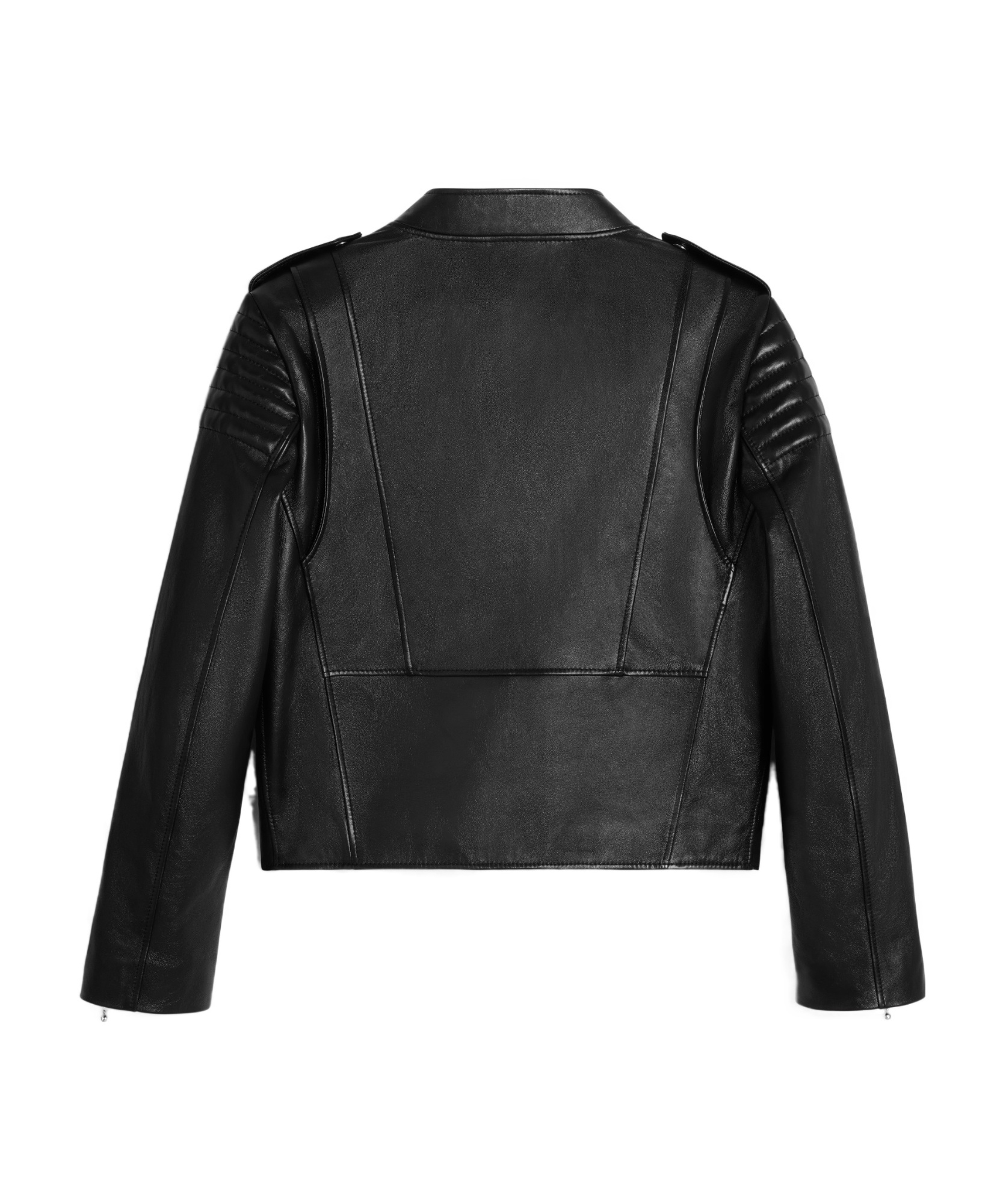 Celine Long-sleeved Leather Jacket In Black