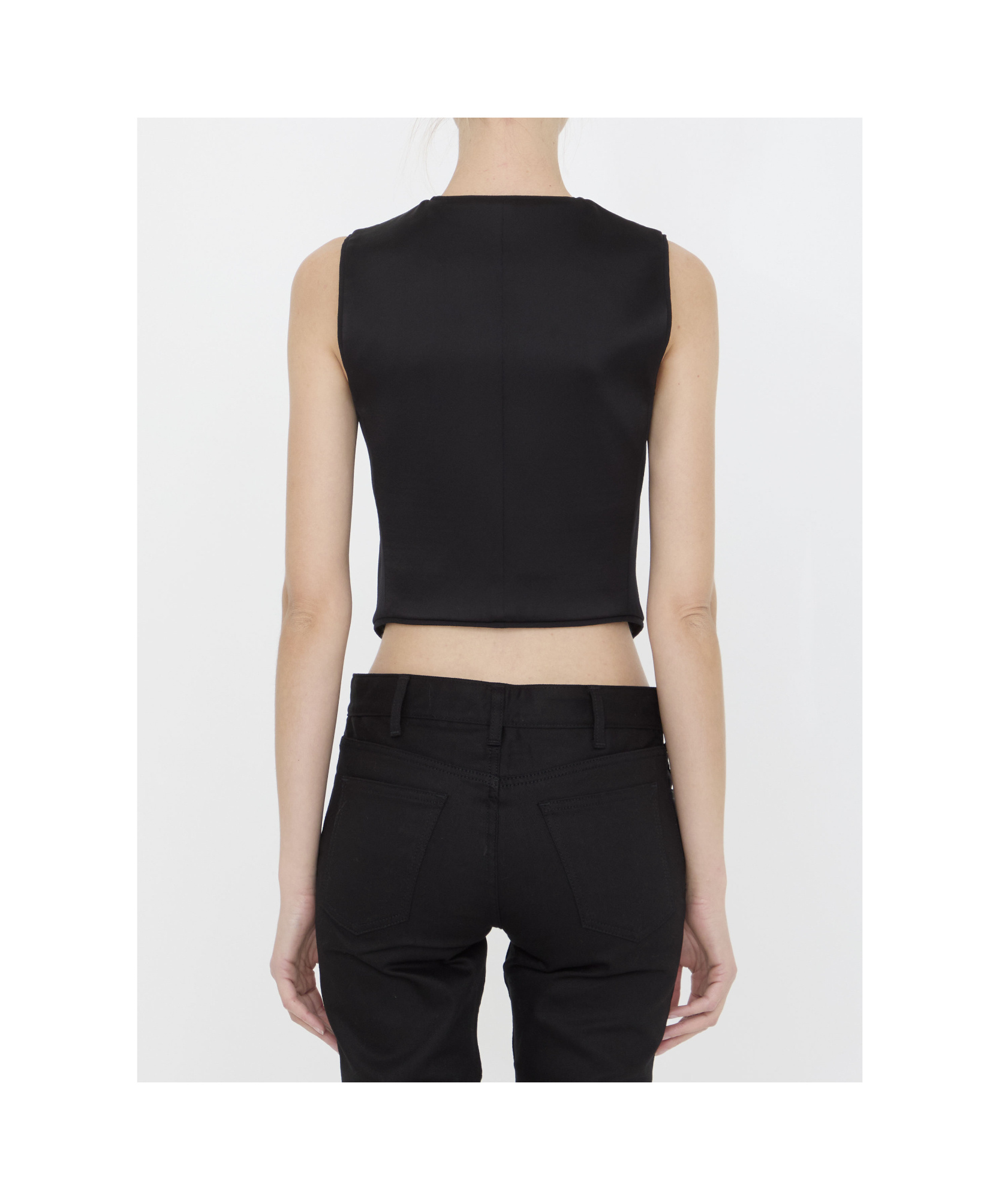 Shop Balmain Sleeveless Jacket With Buttons In Black
