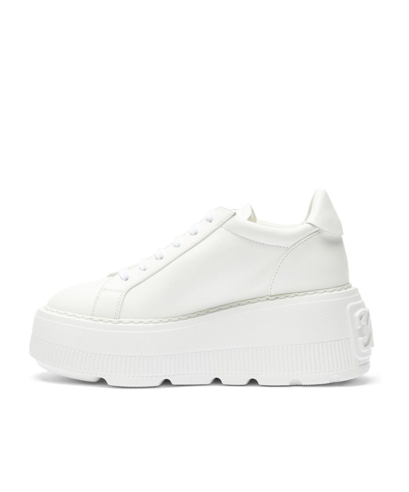 Casadei Chunky Sole Leather Sneakers In White