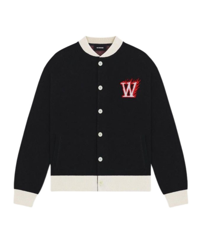 We11 Done Letter Jacquard Sweater In Black