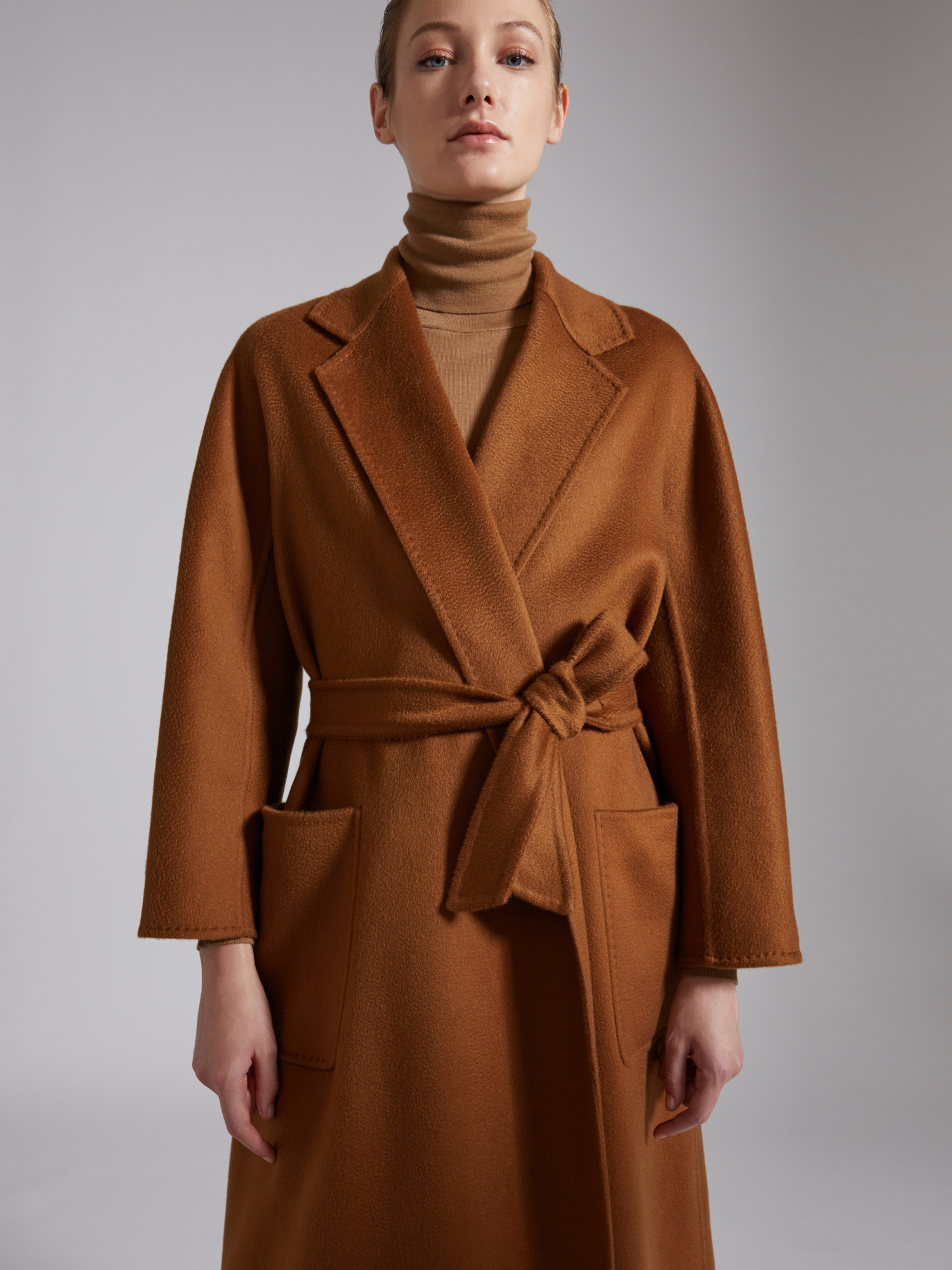Max Mara Ludmilla Belted Cashmere Coat In Brown