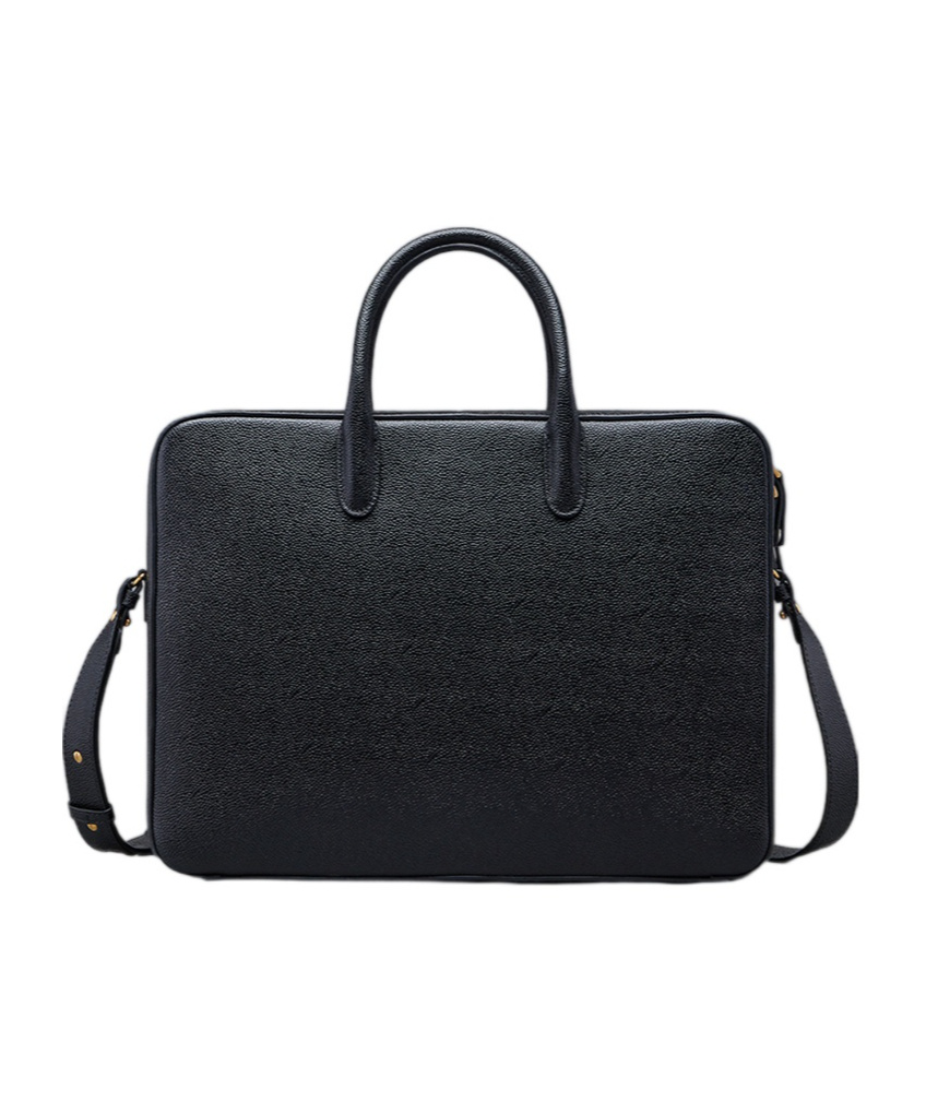 Thom Browne Grosgrain-loop Tote Bag In Black