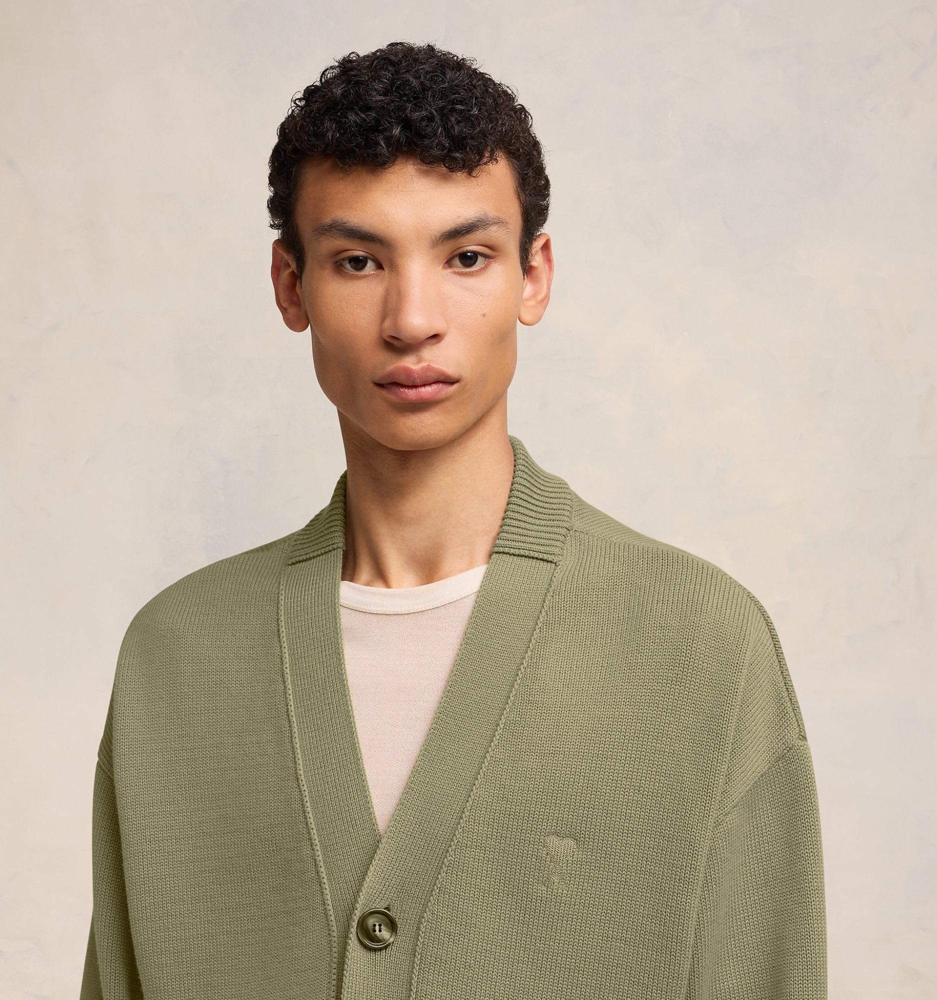 Shop Ami Alexandre Mattiussi Ami De Coeur Cardigan In Nude
