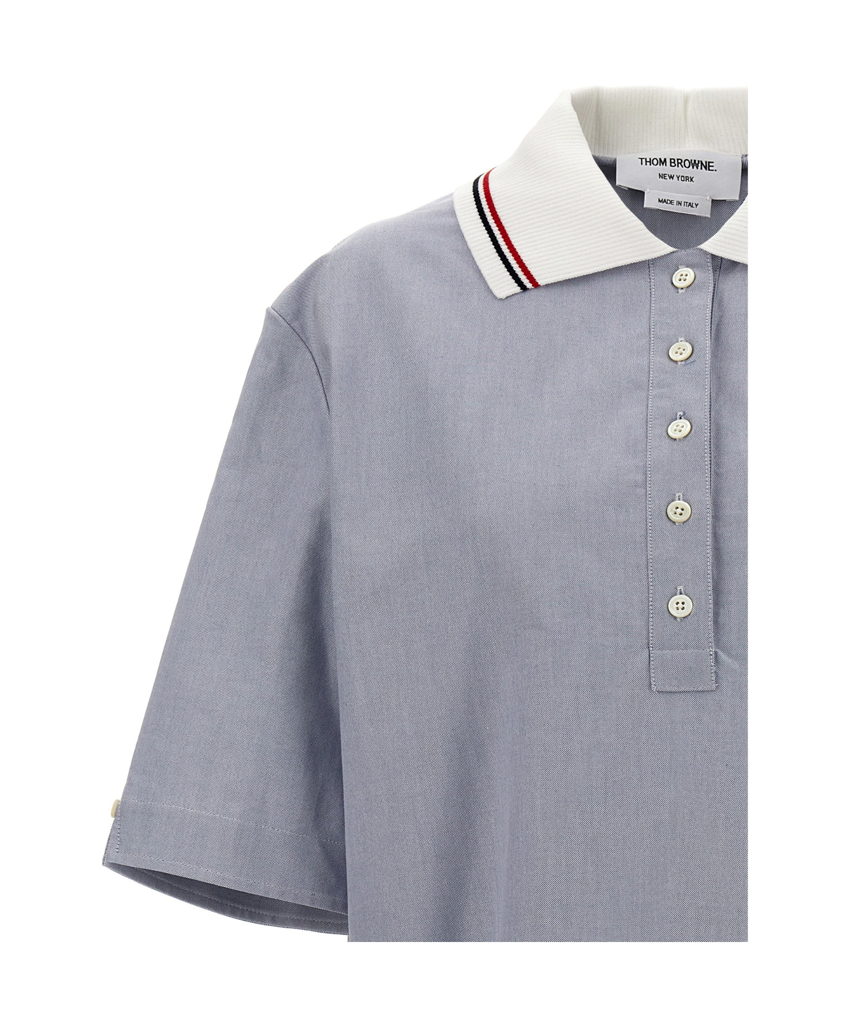 Thom Browne Light Blue Broderie Anglaise Dress In Gray