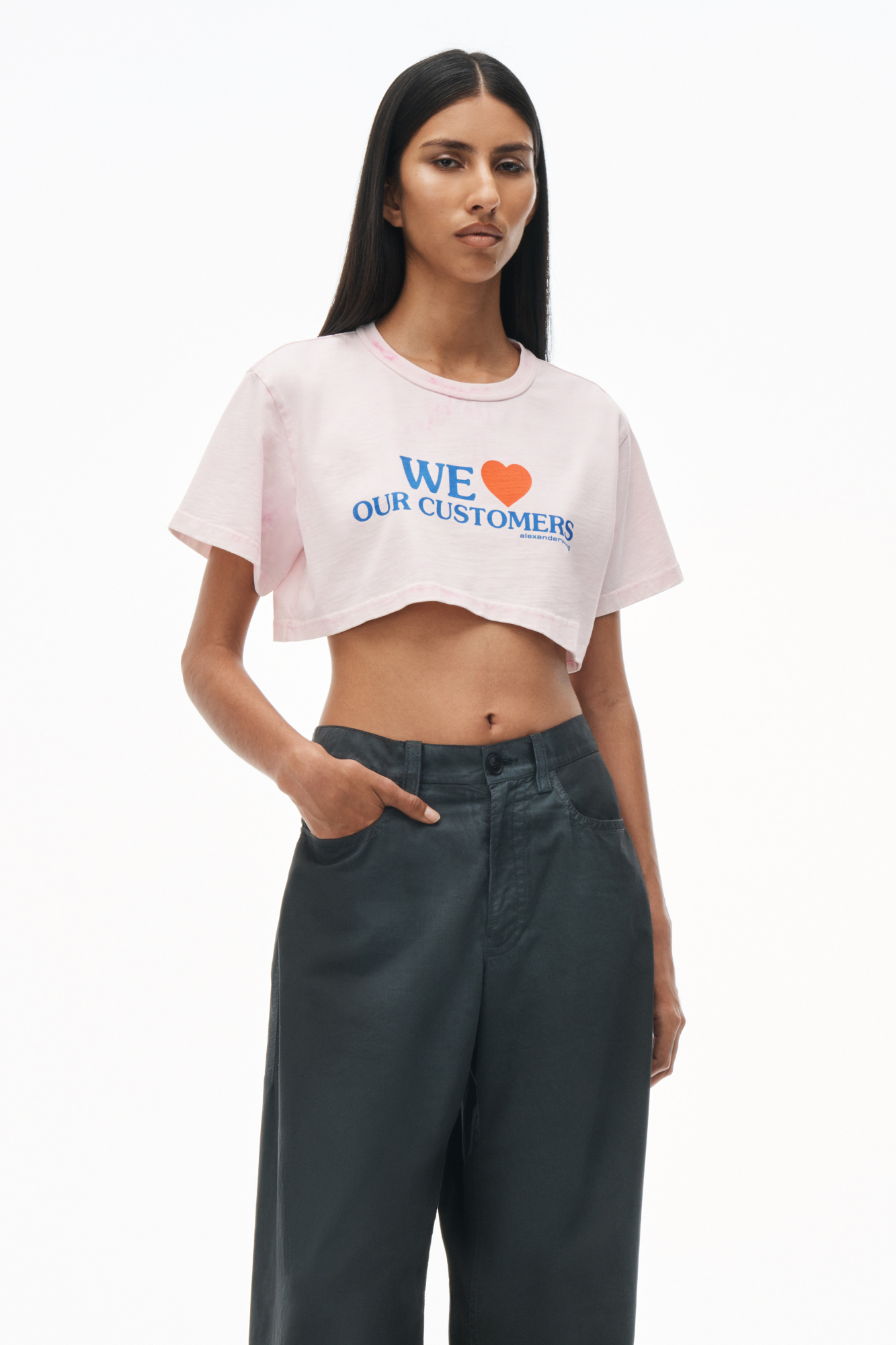 Alexander Wang We Love Our Customers-print Cotton T-shirt In Pink