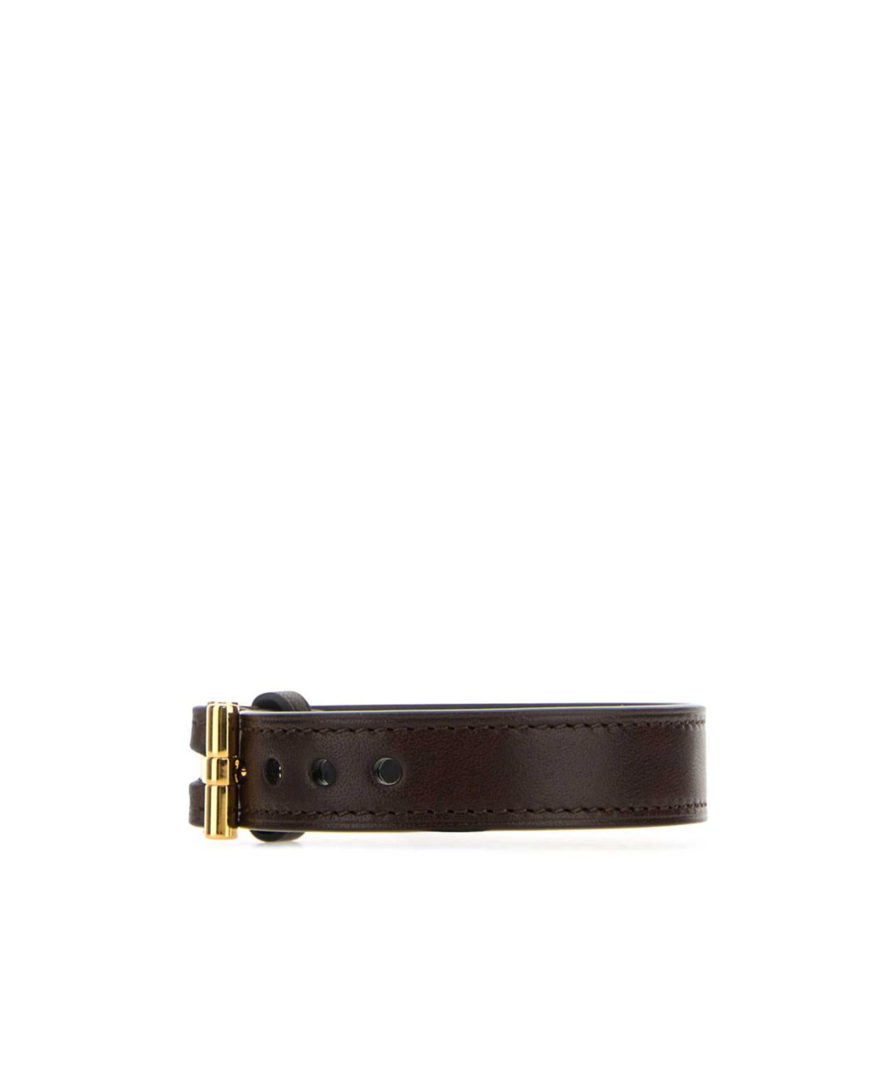 Tom Ford T-fastening Leather Bracelet In Black
