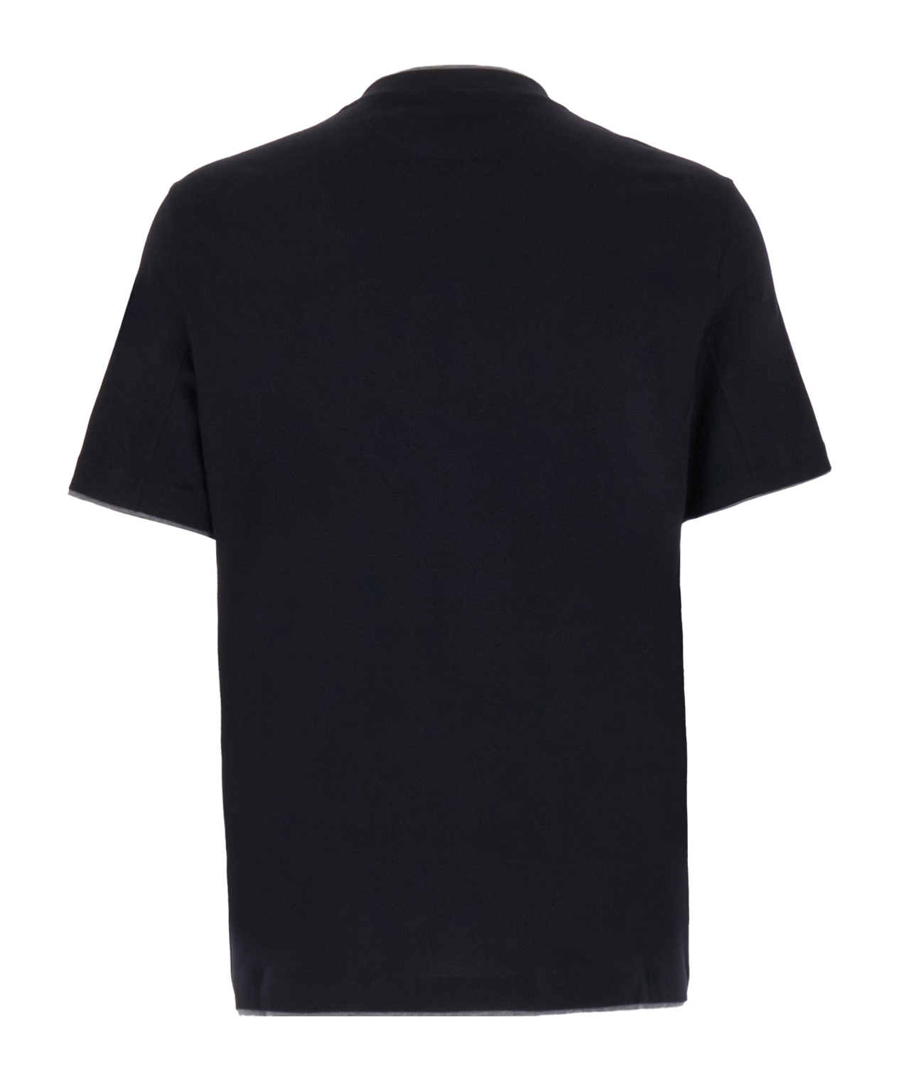 Brunello Cucinelli Black Cotton And Silk T-shirt In Black