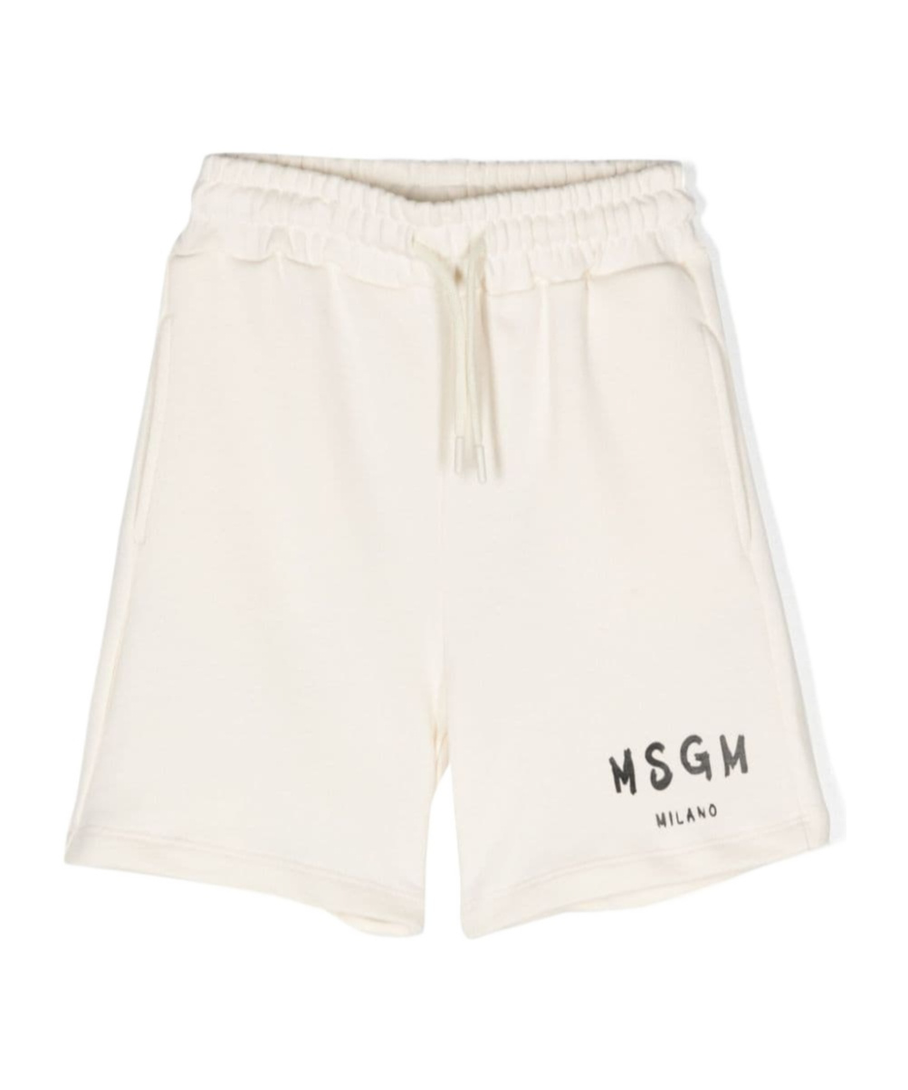 MSGM LOGO-PRINT DRAWSTRING SHORTS