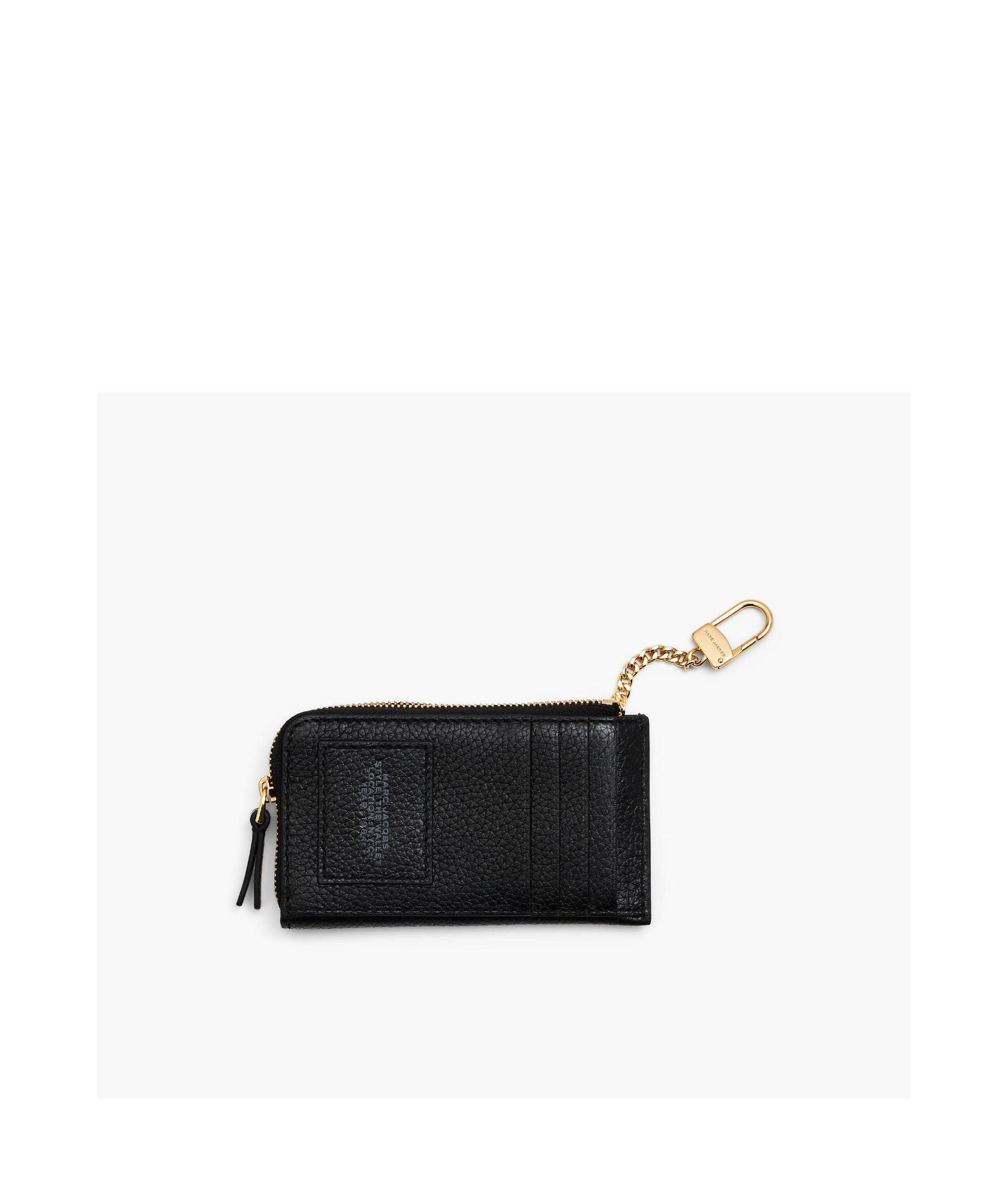 Marc Jacobs The Leather Top Zip Multi Wallet In Black Leather  In Black