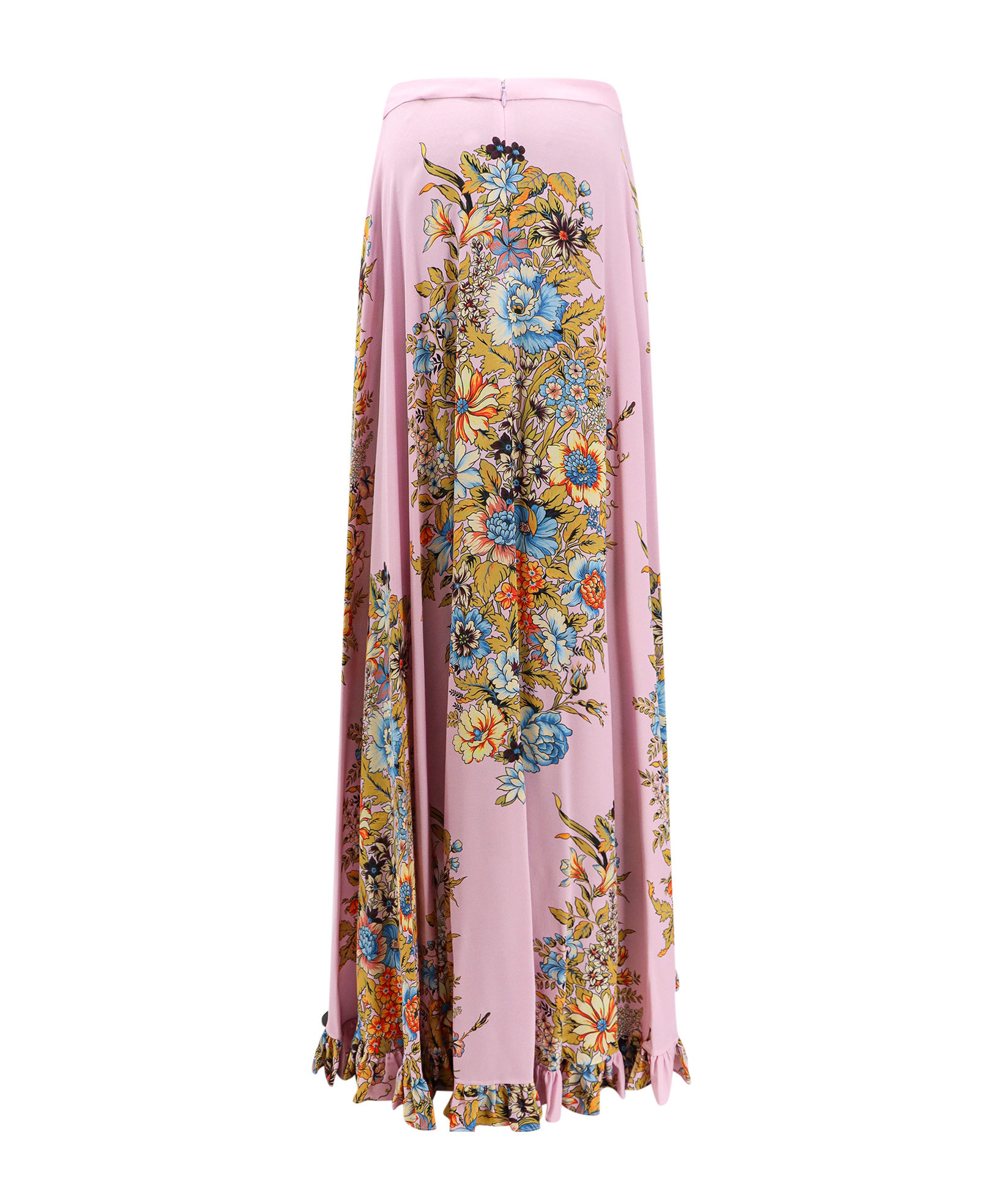 Etro Floral-print Silk Maxi Skirt In Pink