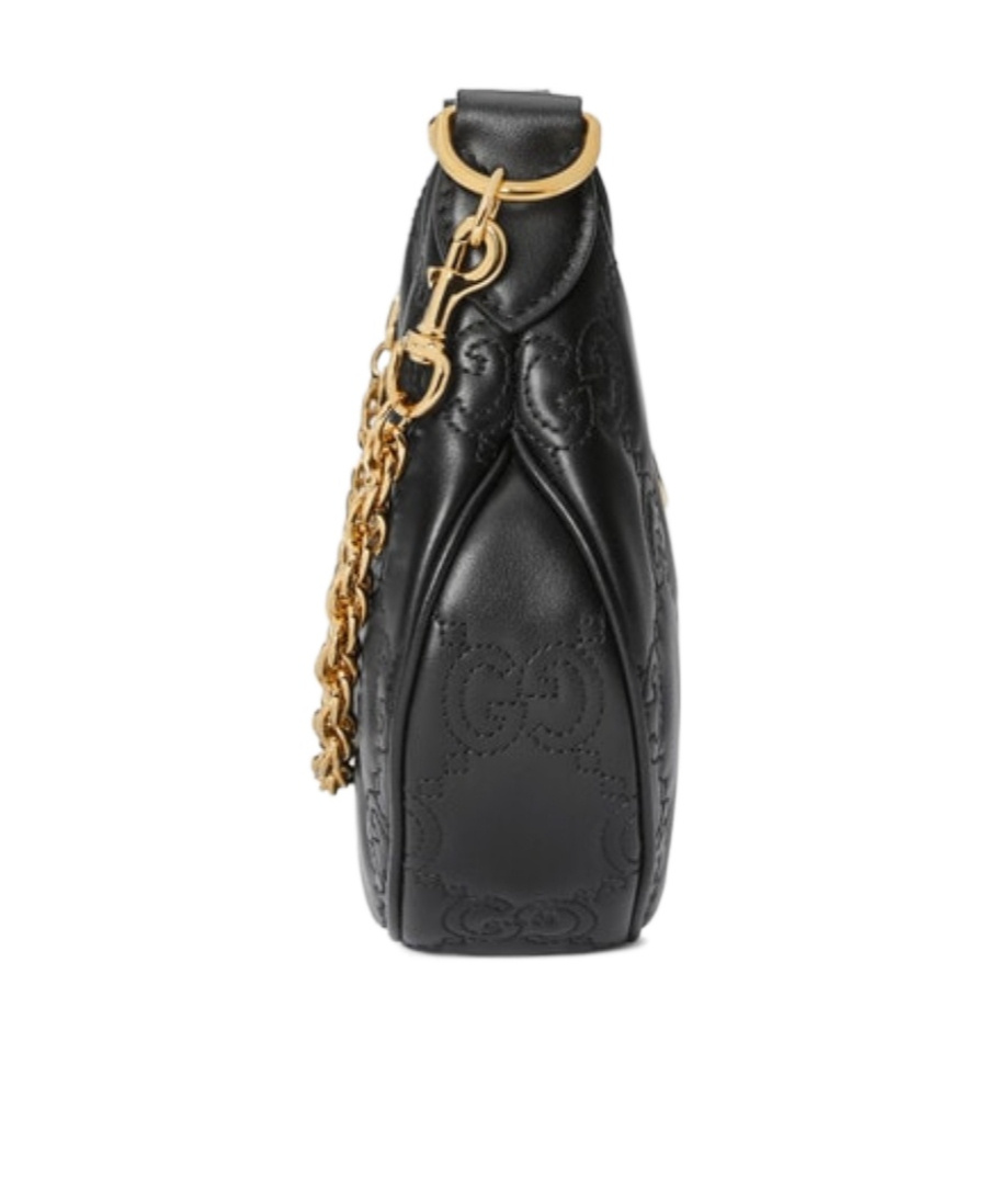 Gucci Gg Matelassé Half-moon Shaped Bag In Black