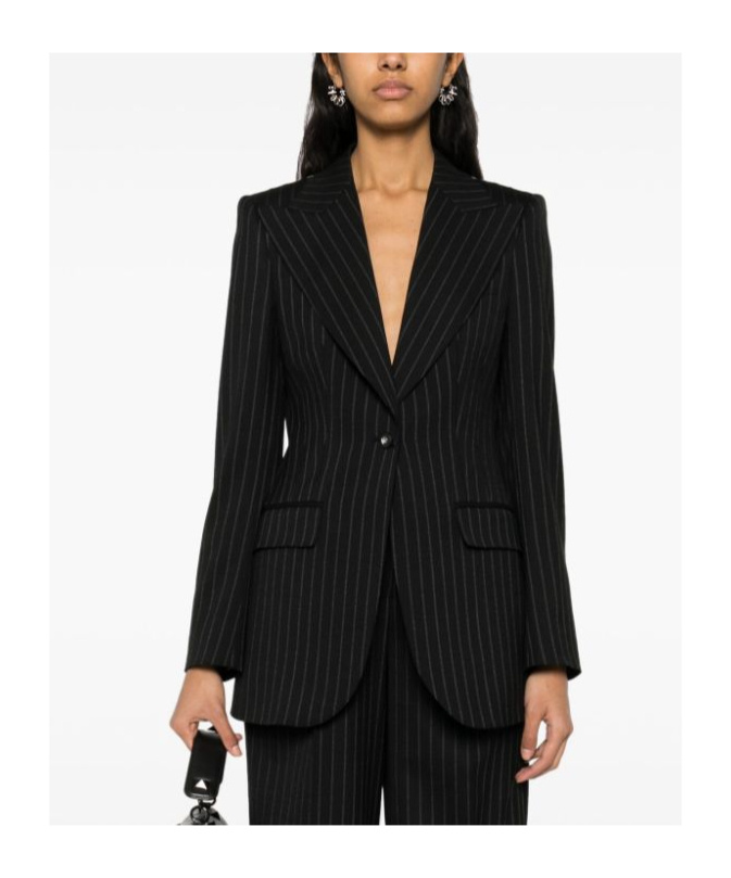 Dolce & Gabbana Pinstripe Jacket In Brown