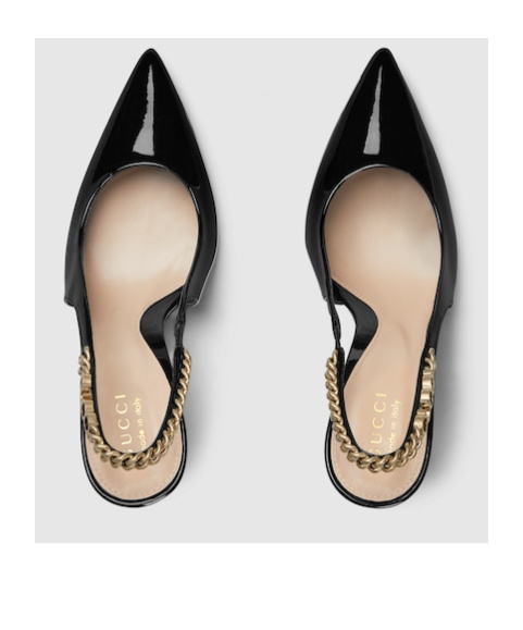Shop Gucci Signoria Slingback Pump In Black