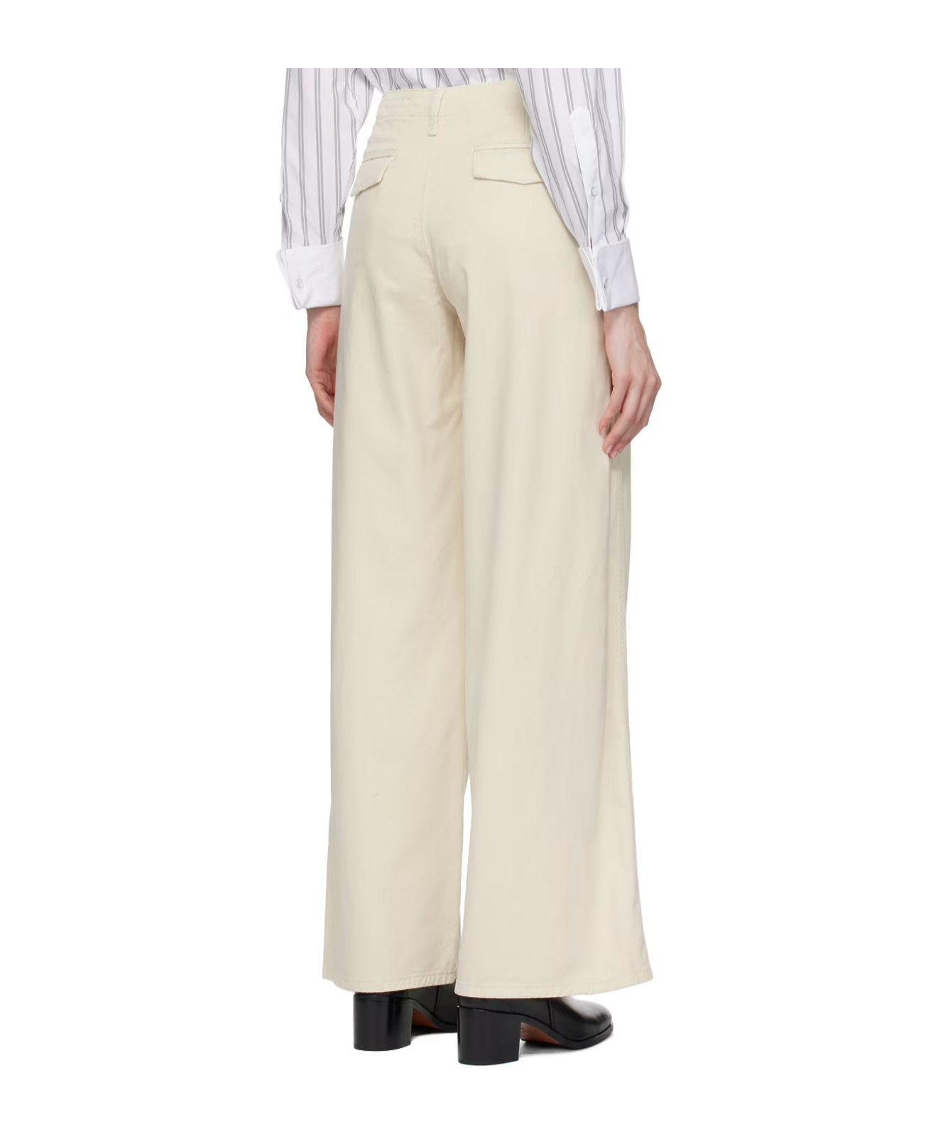 Rag & Bone Sofie Wide-legged Casual Pants In White